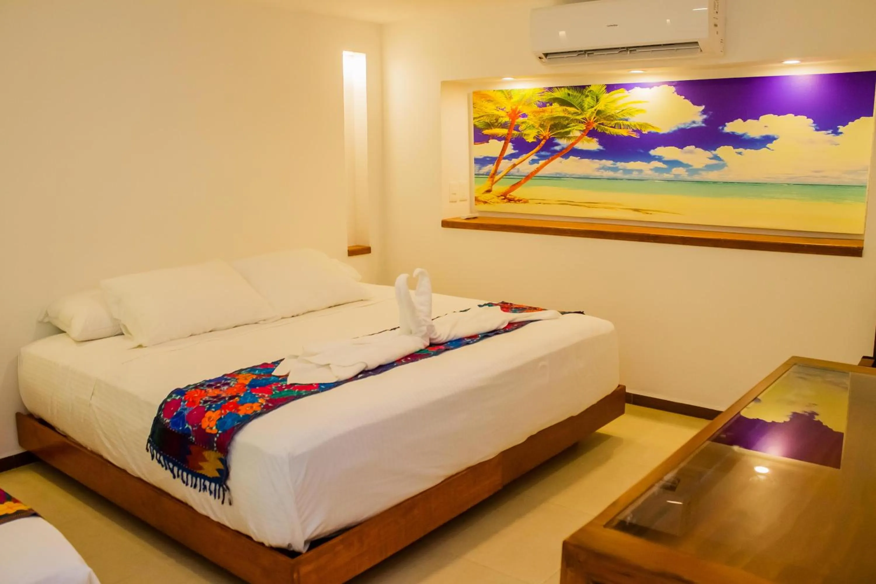 Bed in Hotel Azul Maya