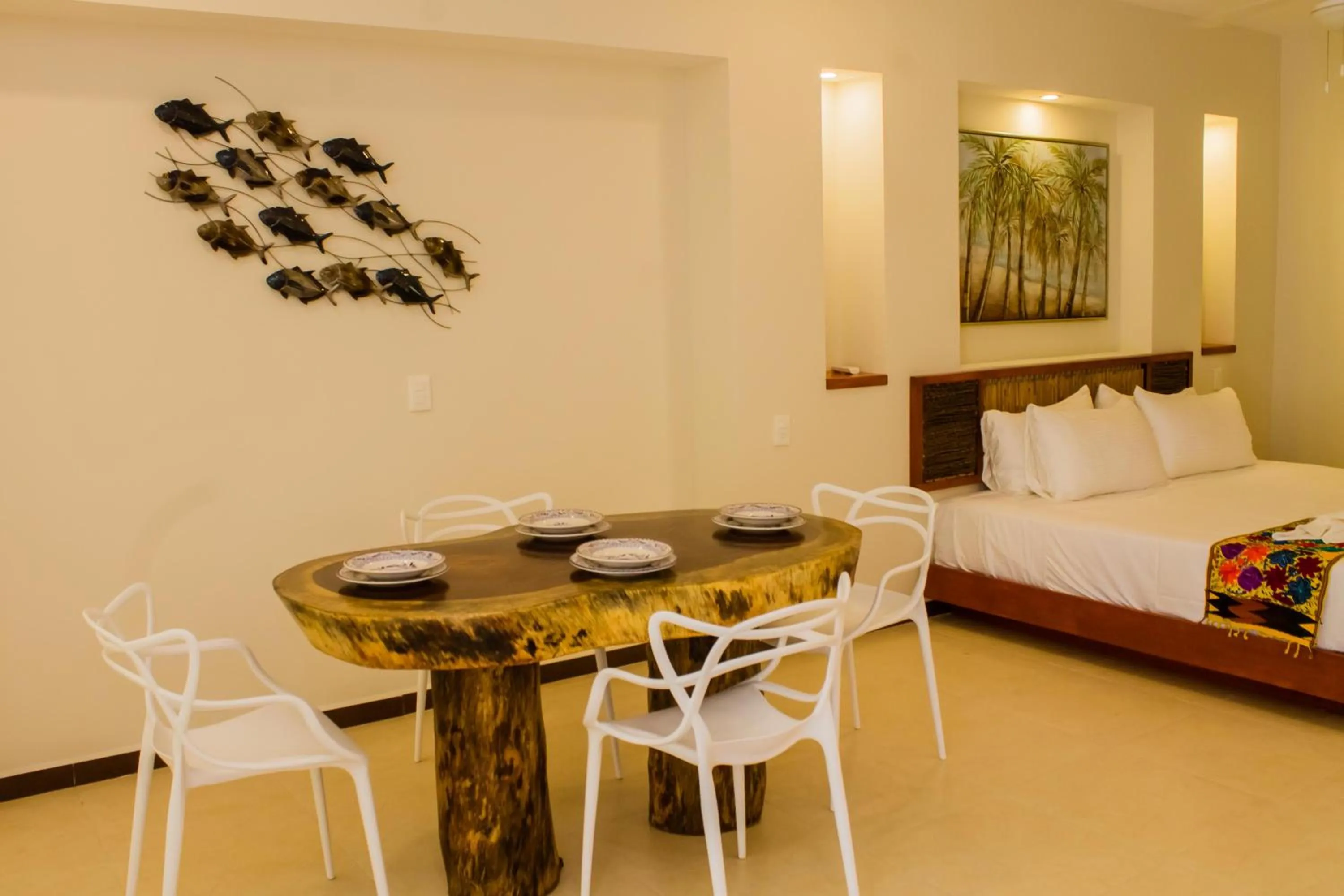 Bed in Hotel Azul Maya