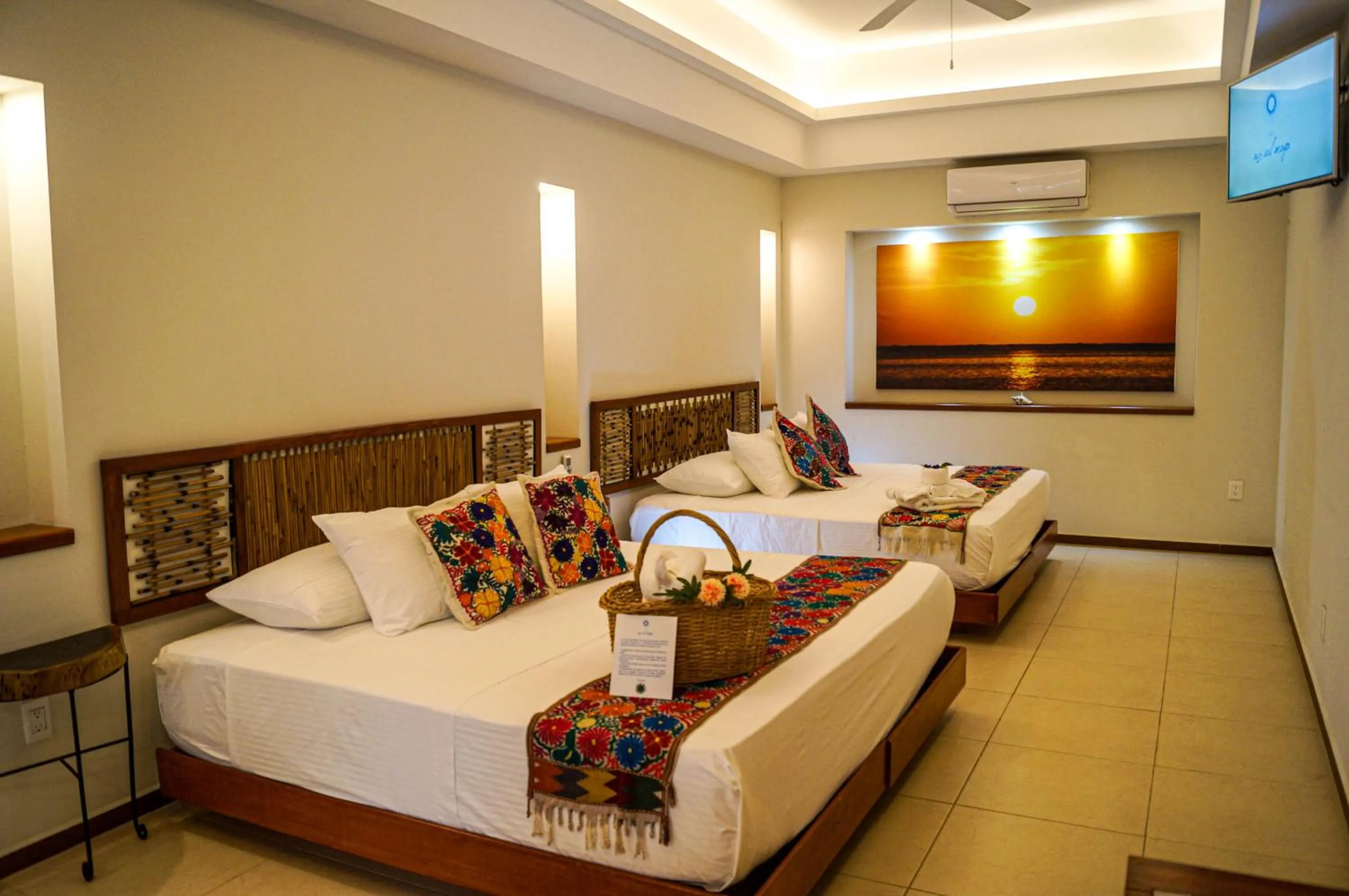 Bed in Hotel Azul Maya