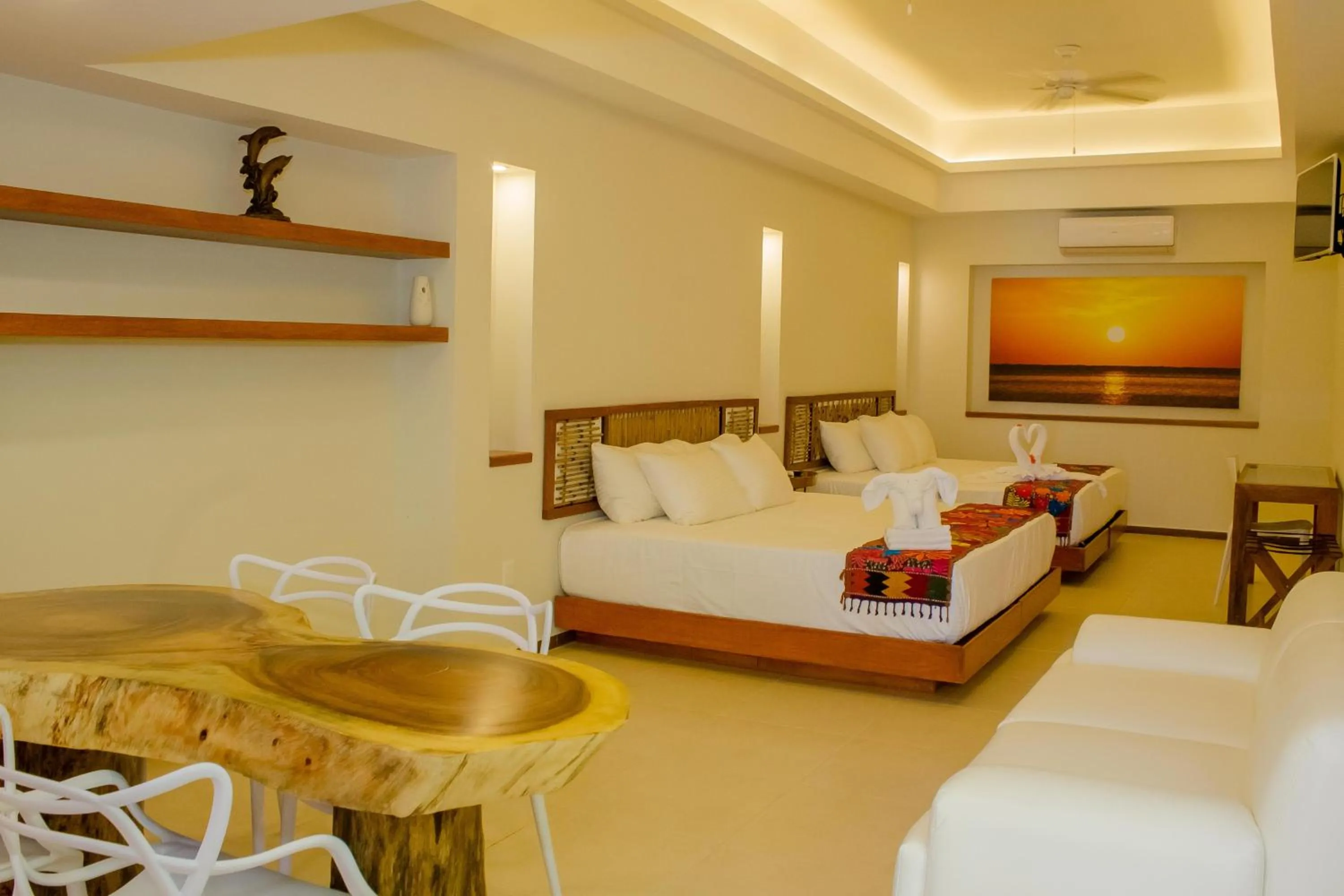 Bed in Hotel Azul Maya