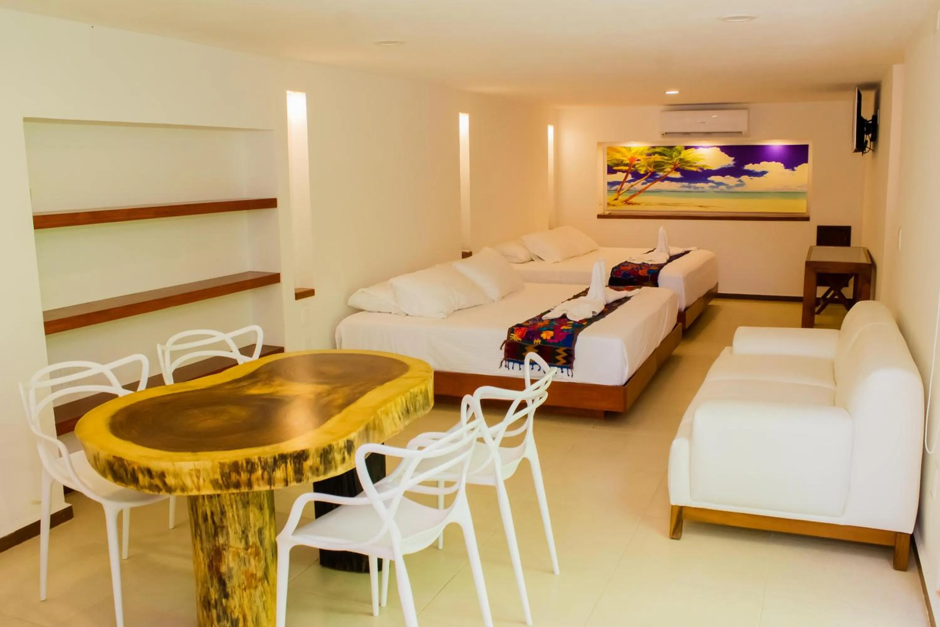 Bed in Hotel Azul Maya