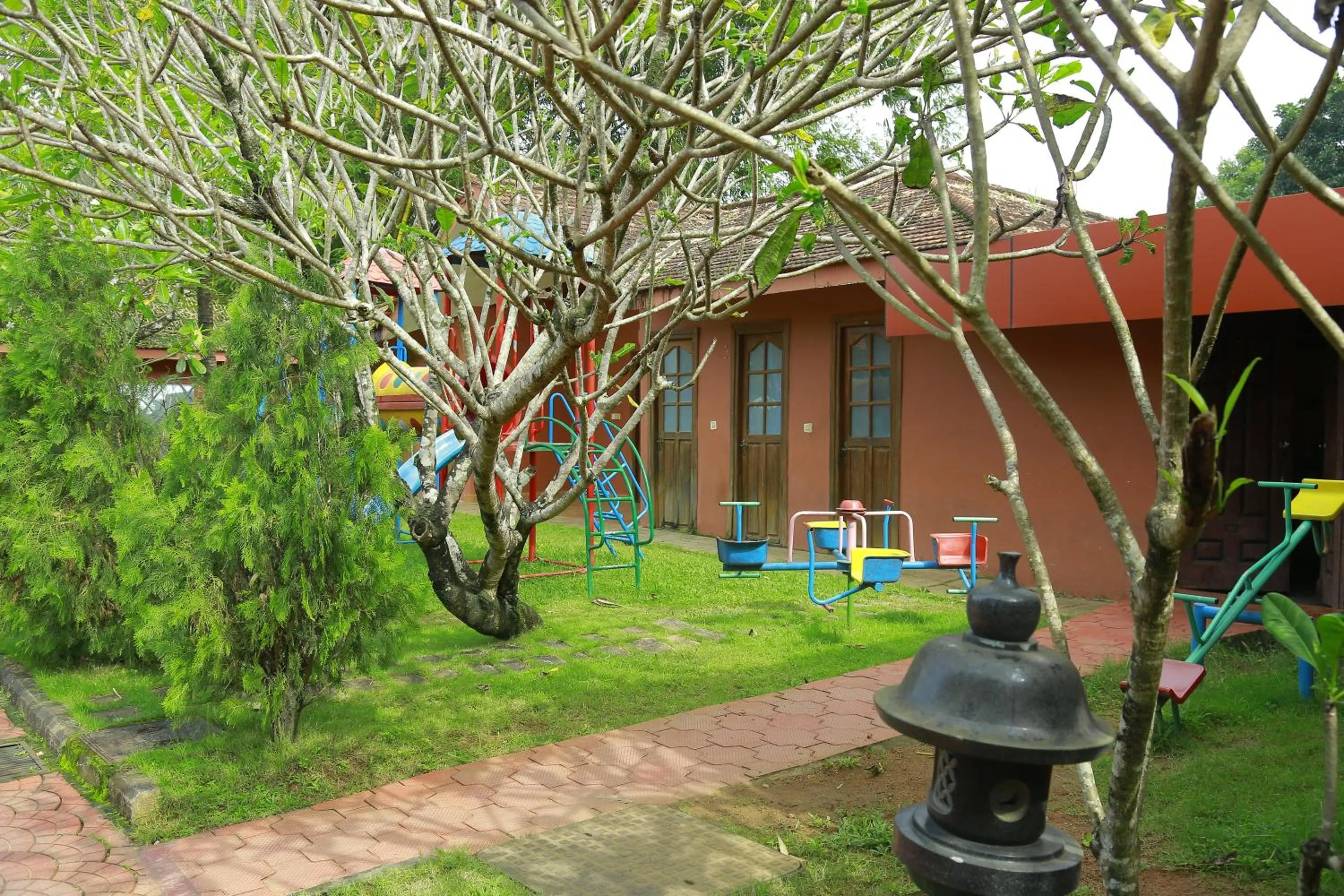 Children play ground in SAJ Earth Resort & Convention Center , Kochi