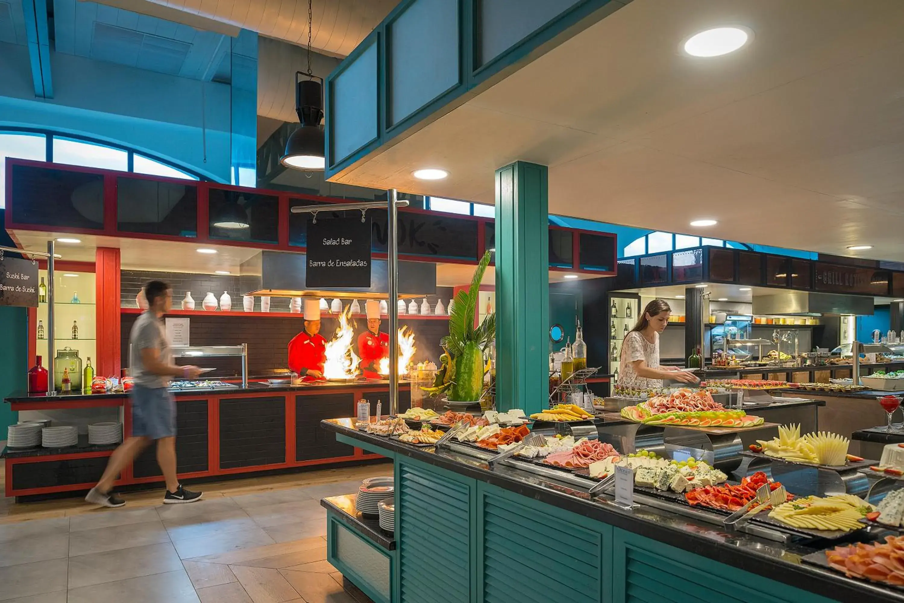 Buffet breakfast in Ocean el Faro Resort - All Inclusive Buffet breakfast in Ocean el Faro Resort - All Inclusive