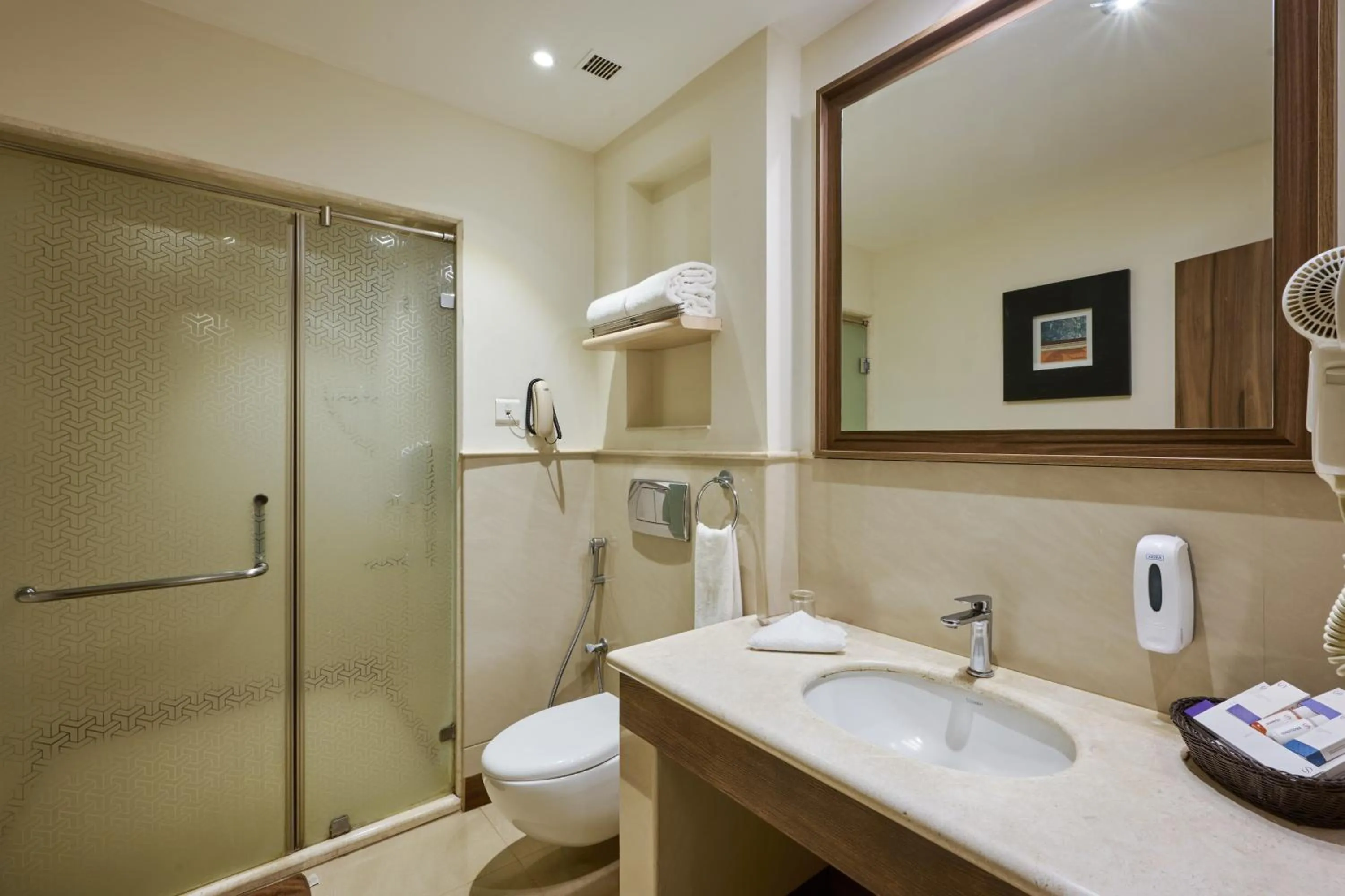 Shower in Flora Airport Hotel and Convention Centre Kochi