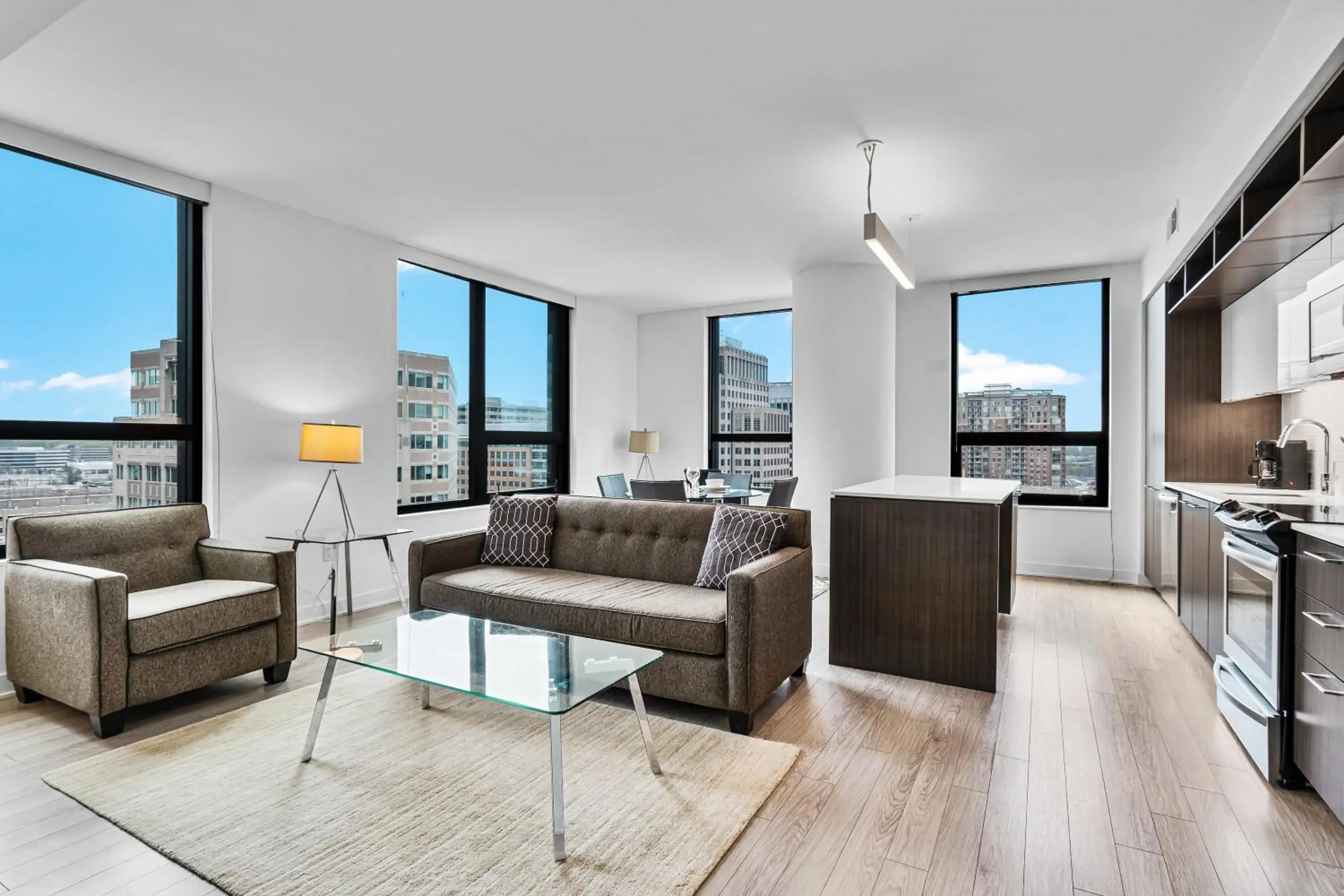 Living room in Global Luxury Suites at Reston Town Center Living room in Global Luxury Suites at Reston Town Center