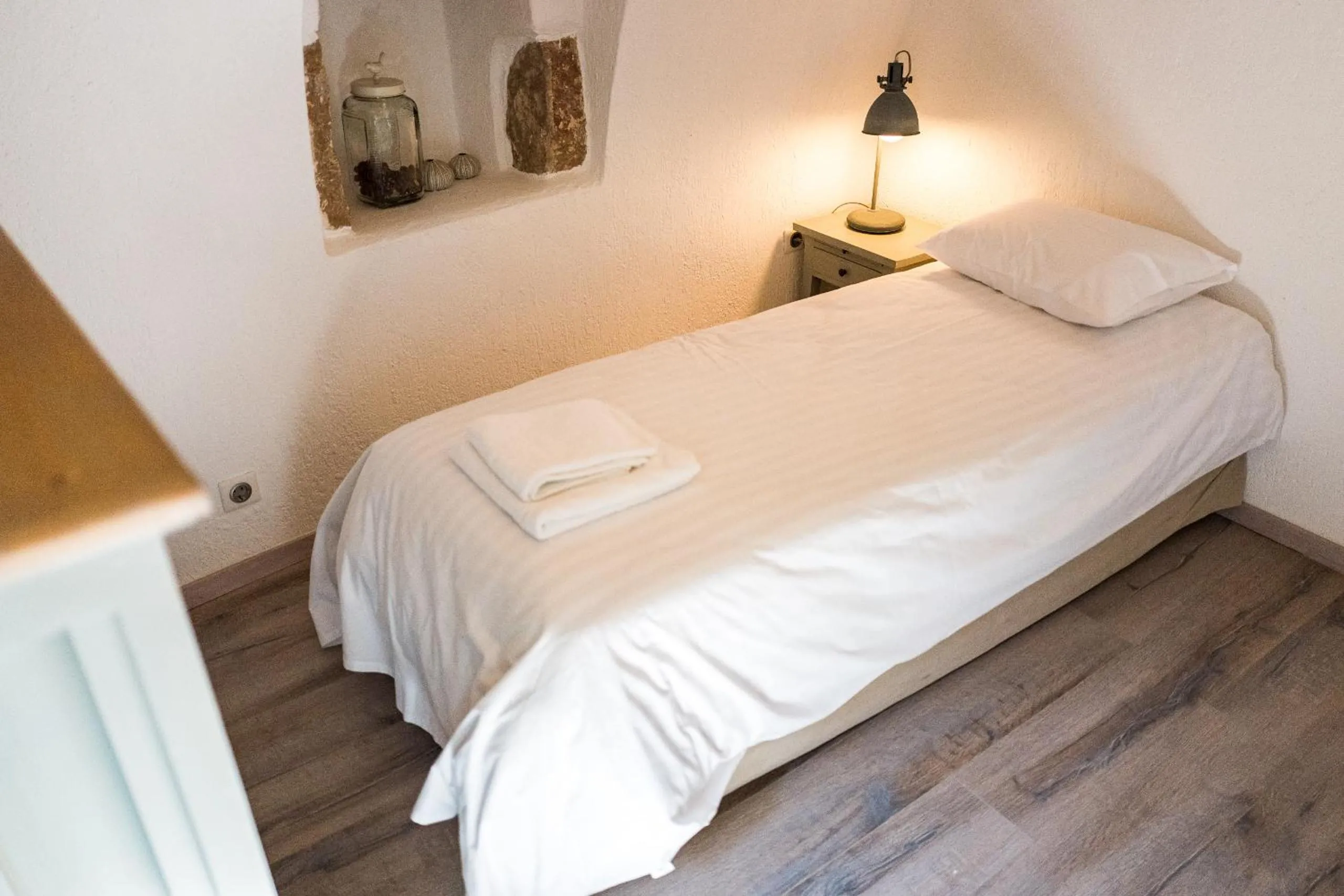 Bed in Avgonima Chios Spitakia Cottages