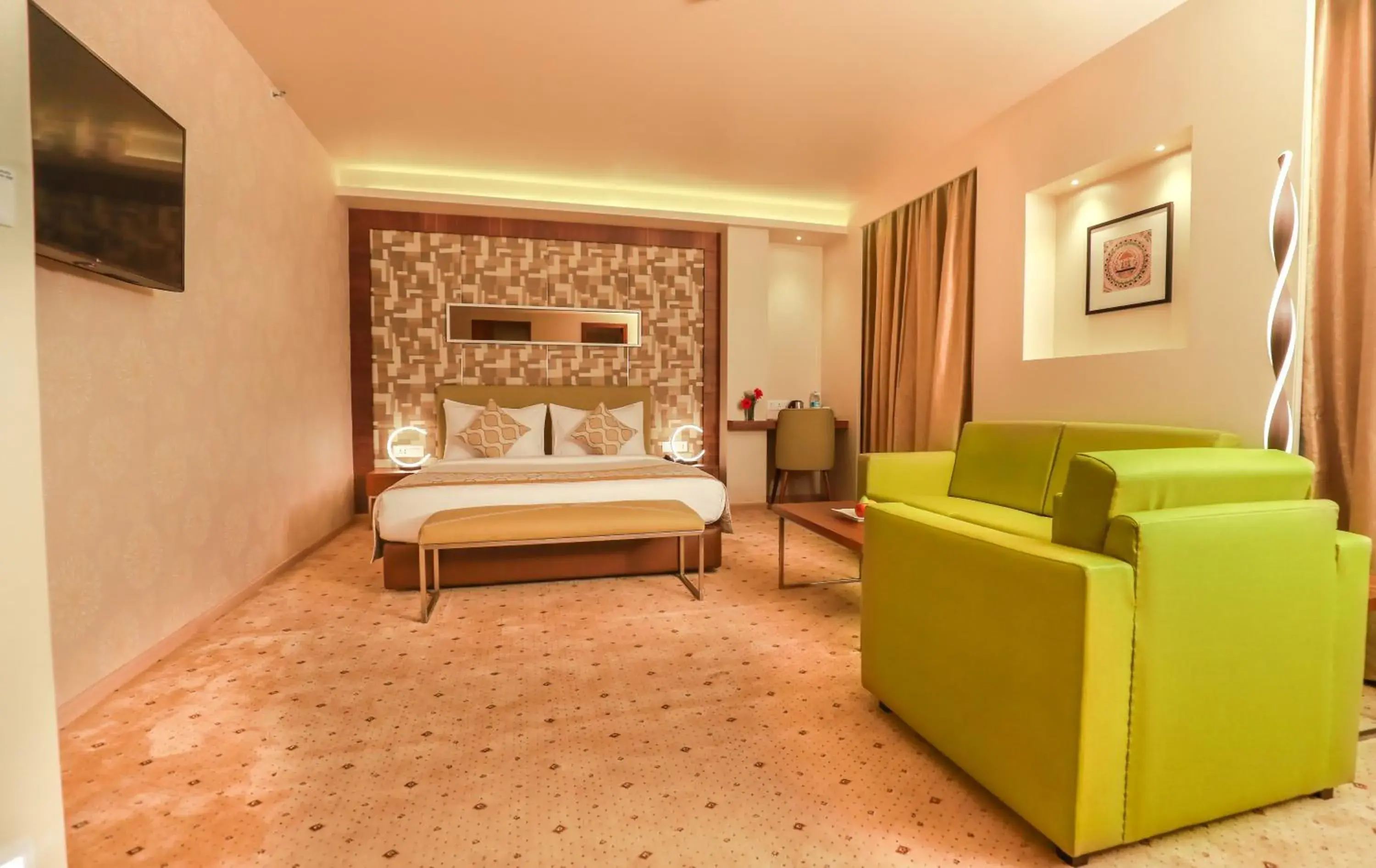 Seating area, Bed in IRA By Orchid Bhubaneswar Seating area, Bed in IRA By Orchid Bhubaneswar