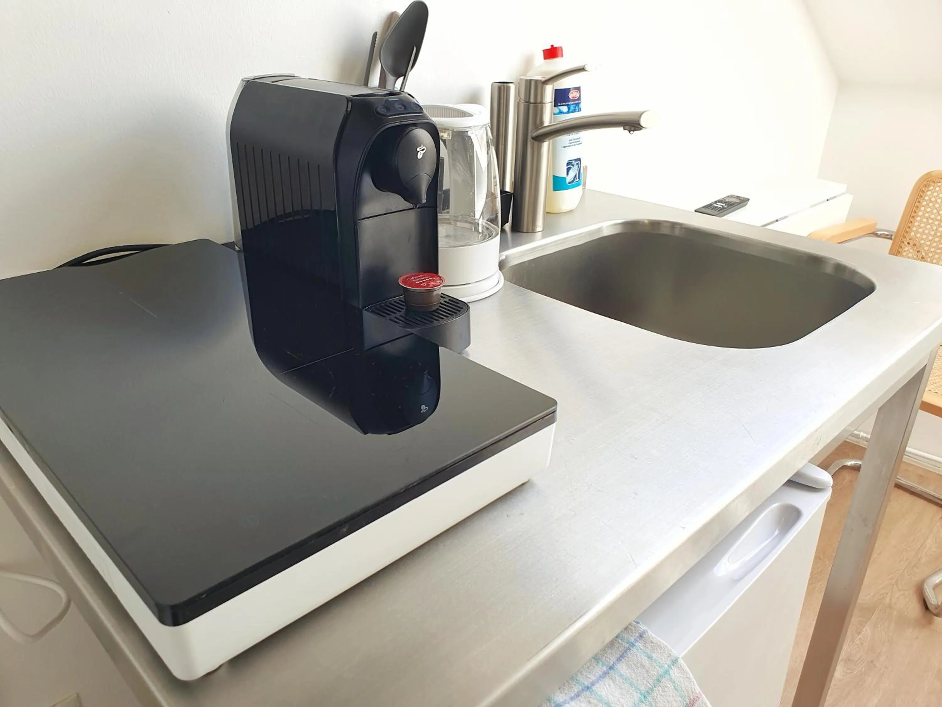 Kitchen or kitchenette in Aparthotel Sanni
