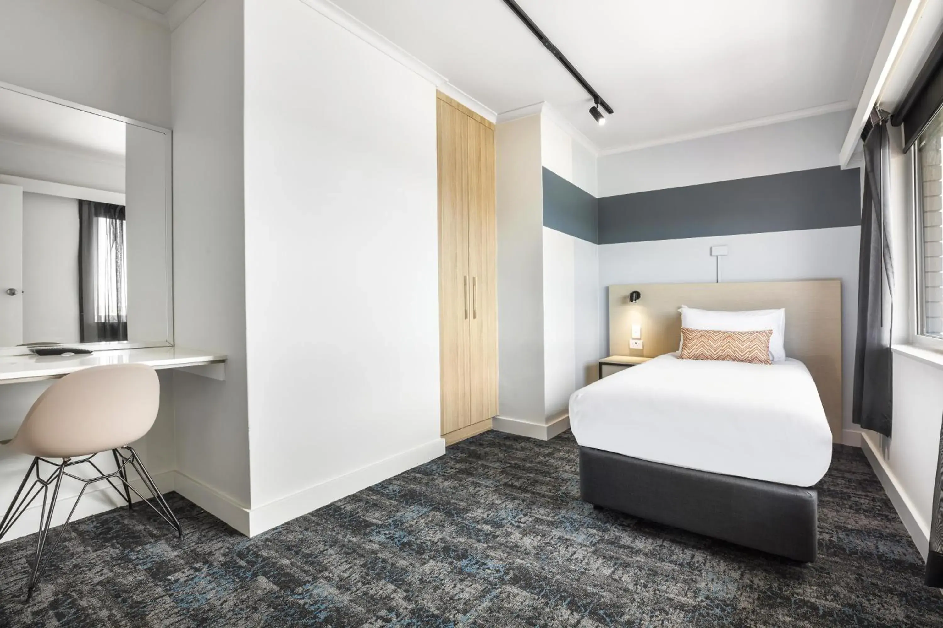 Bedroom, Bed in Nightcap at Burnie Townhouse Bedroom, Bed in Nightcap at Burnie Townhouse