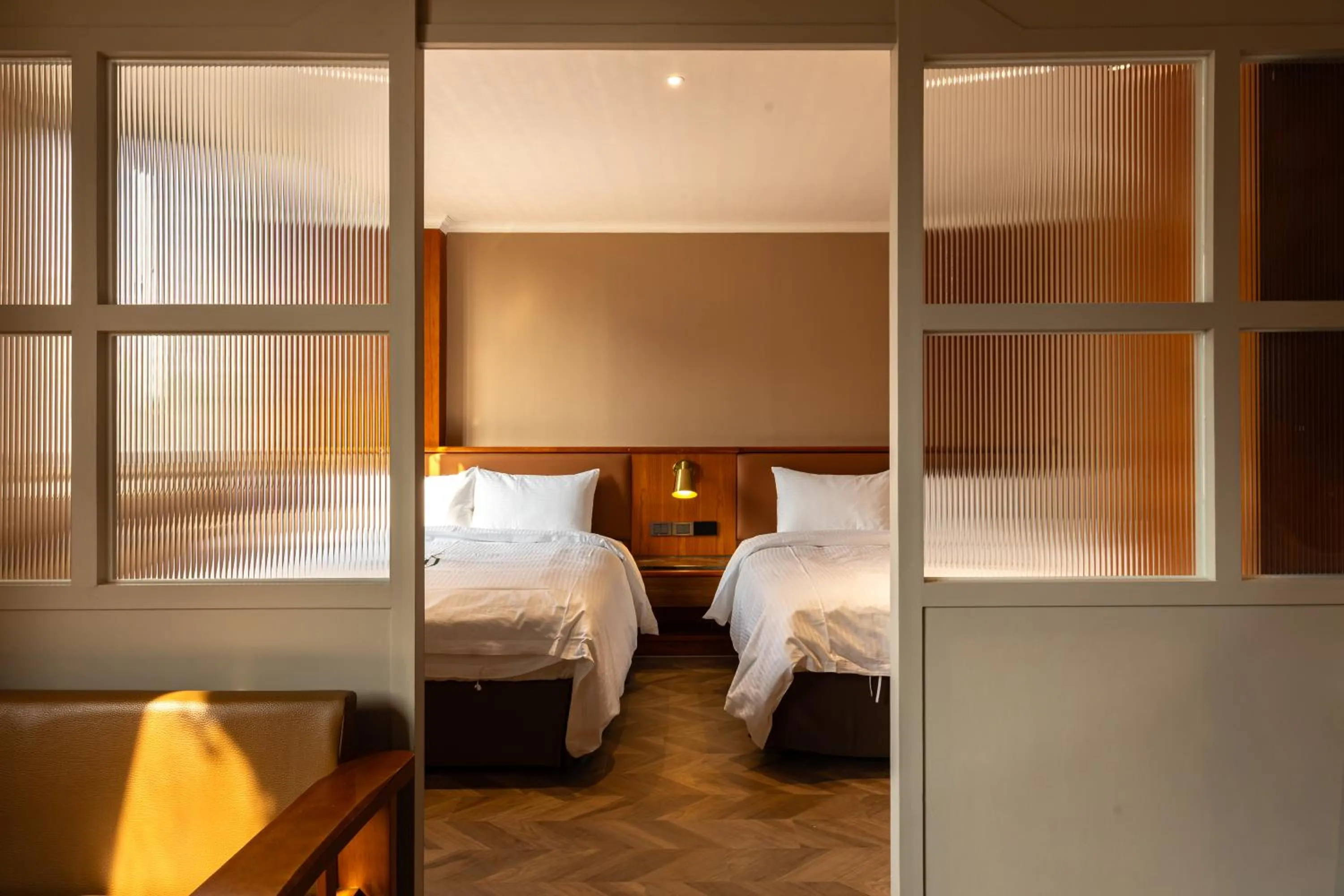 Bed in 露夏旅社 l 納康商旅 l 智能入住 l 鄰近花園夜市