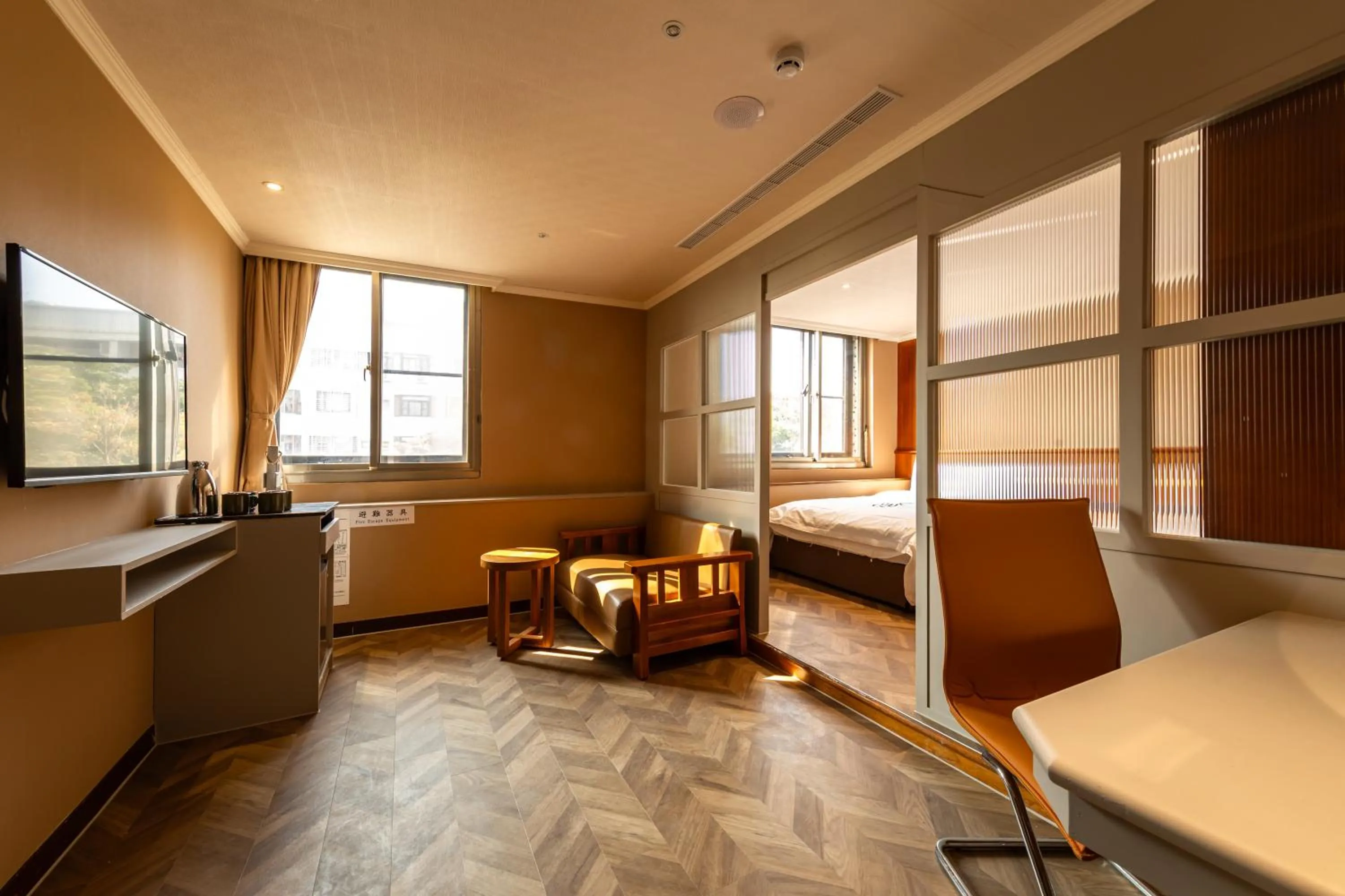 Bed in 露夏旅社 l 納康商旅 l 智能入住 l 鄰近花園夜市