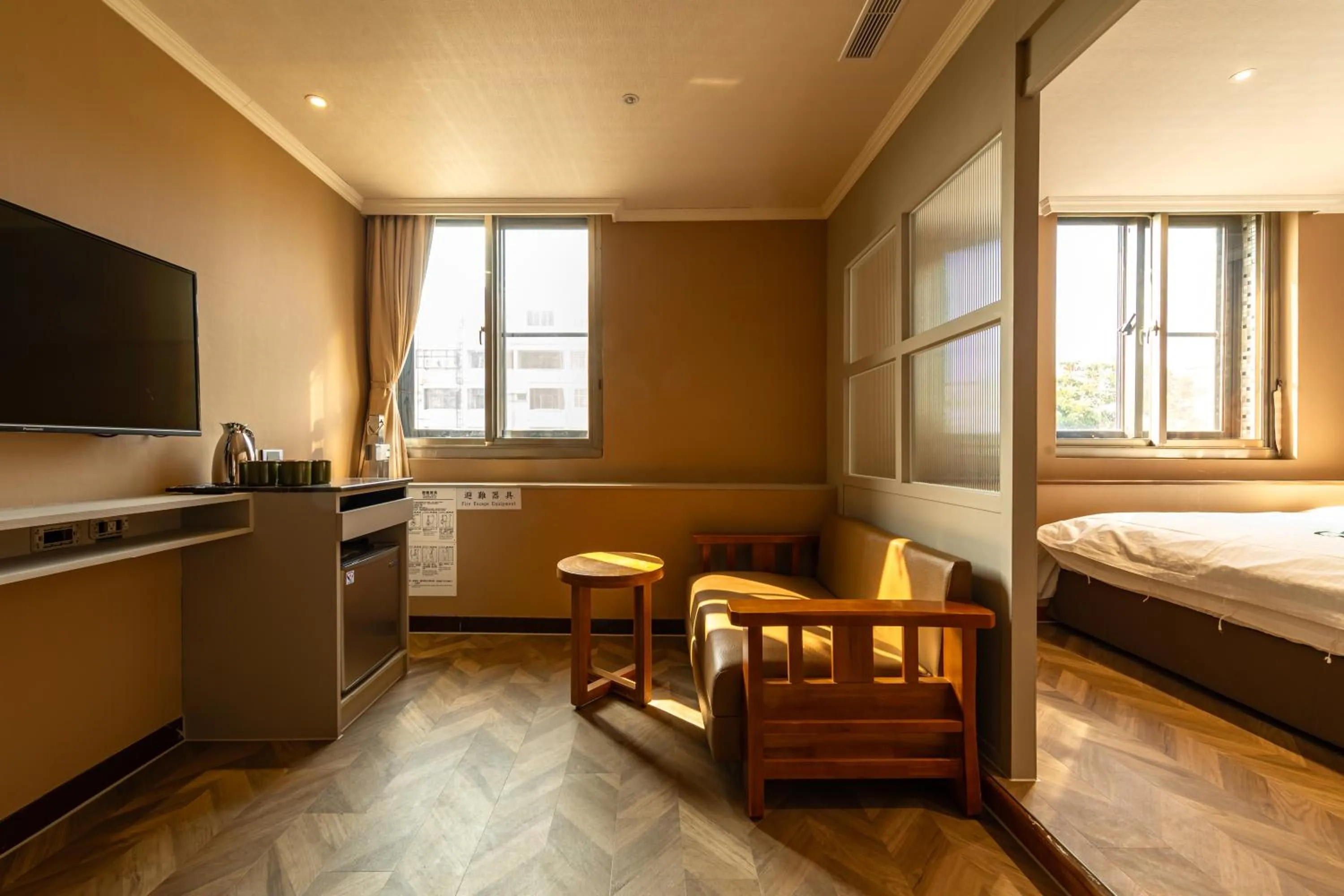 Bed in 露夏旅社 l 納康商旅 l 智能入住 l 鄰近花園夜市