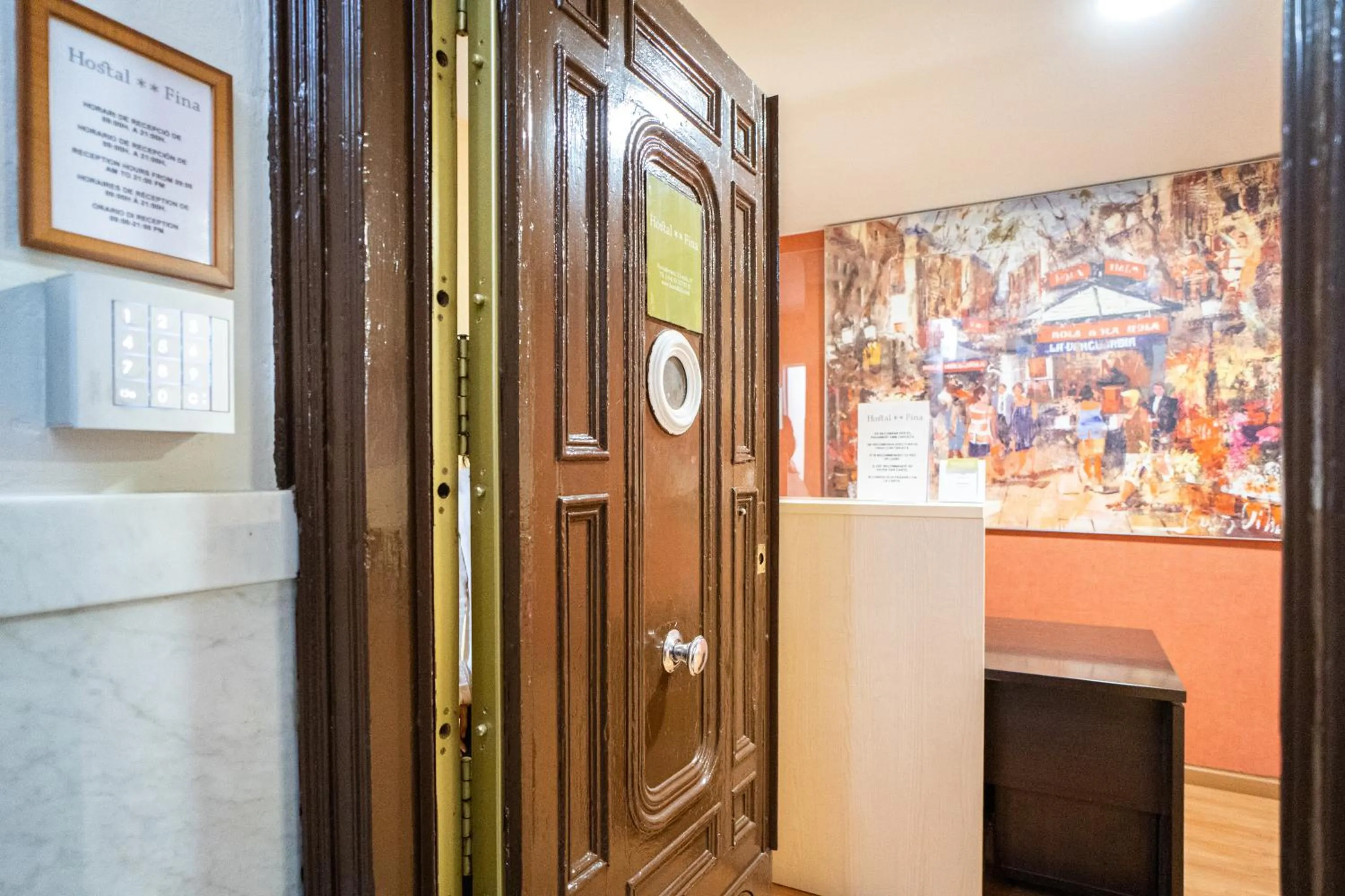 Lobby or reception in Hostal Fina