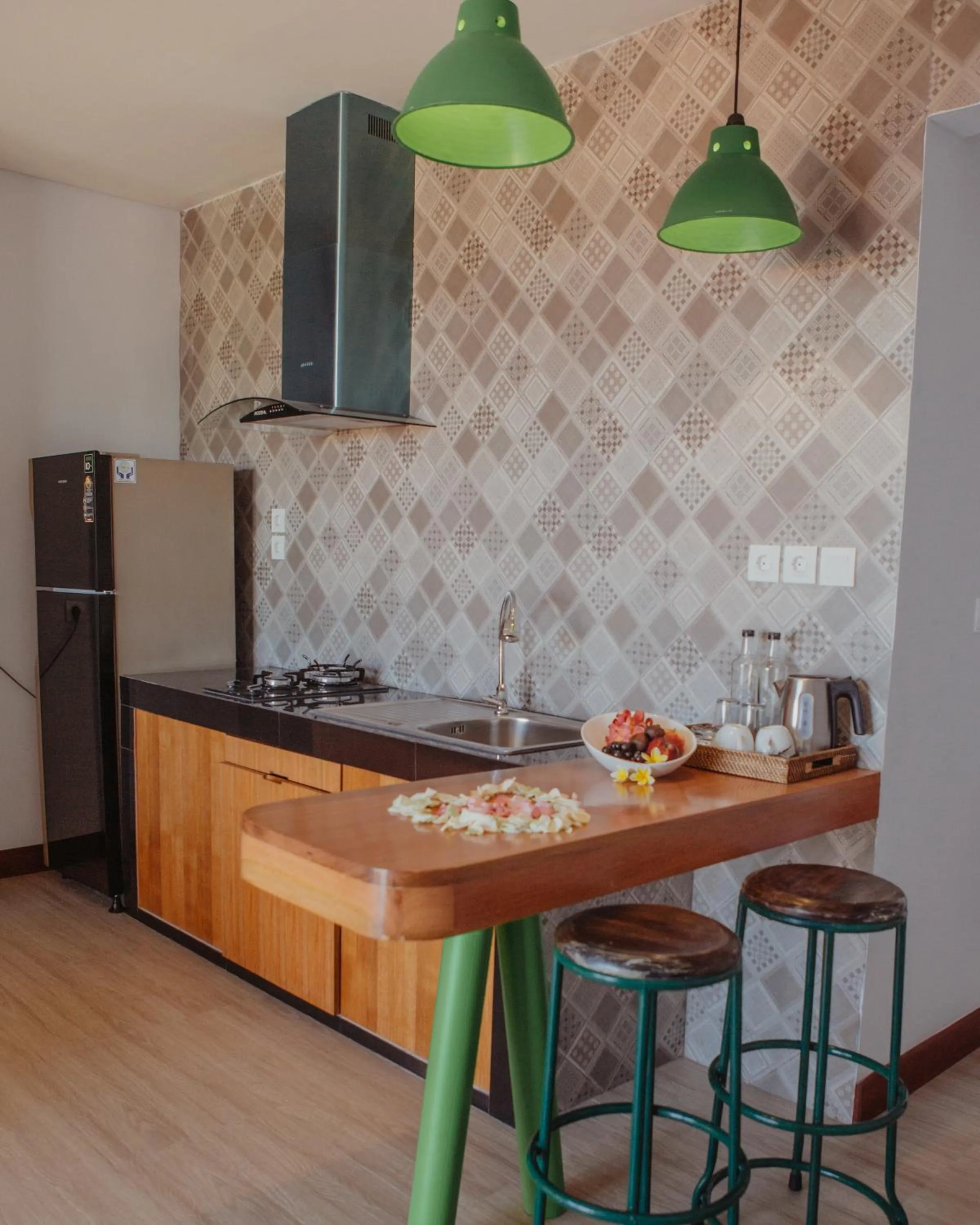 Kitchen or kitchenette in Kaen Apartments