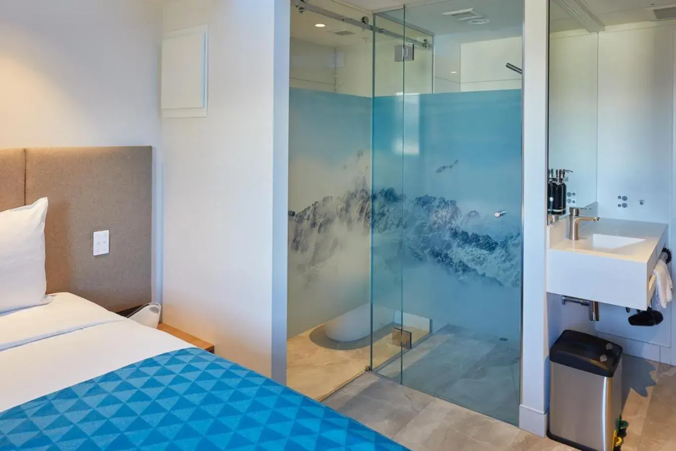 Shower, Bed in mi-pad Queenstown