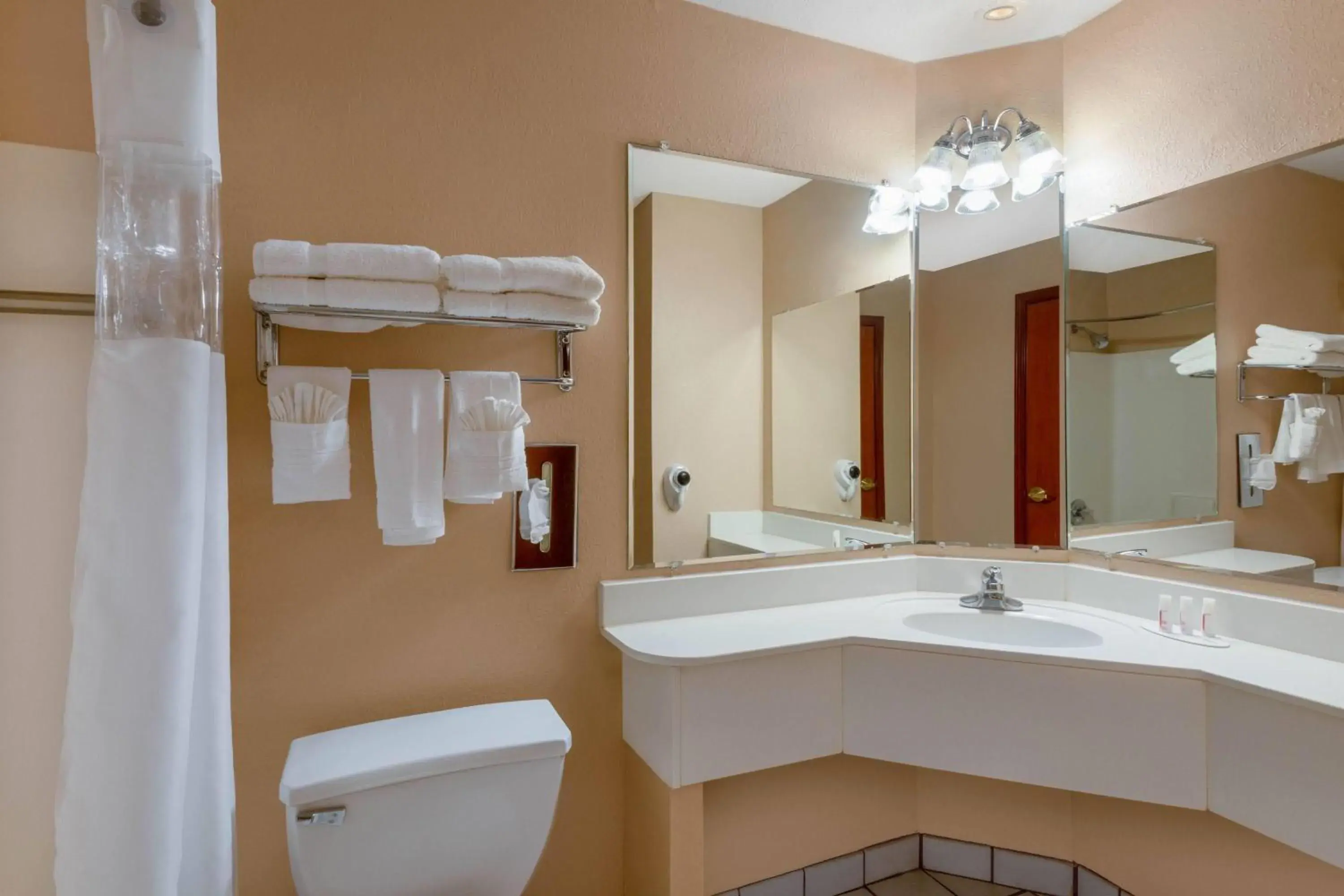 Bathroom in Baymont by Wyndham Plainfield/ Indianapolis Arpt Area Bathroom in Baymont by Wyndham Plainfield/ Indianapolis Arpt Area