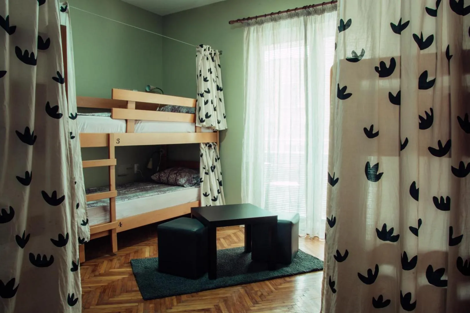 Seating area, Bed in Skopje Downtown Hostel