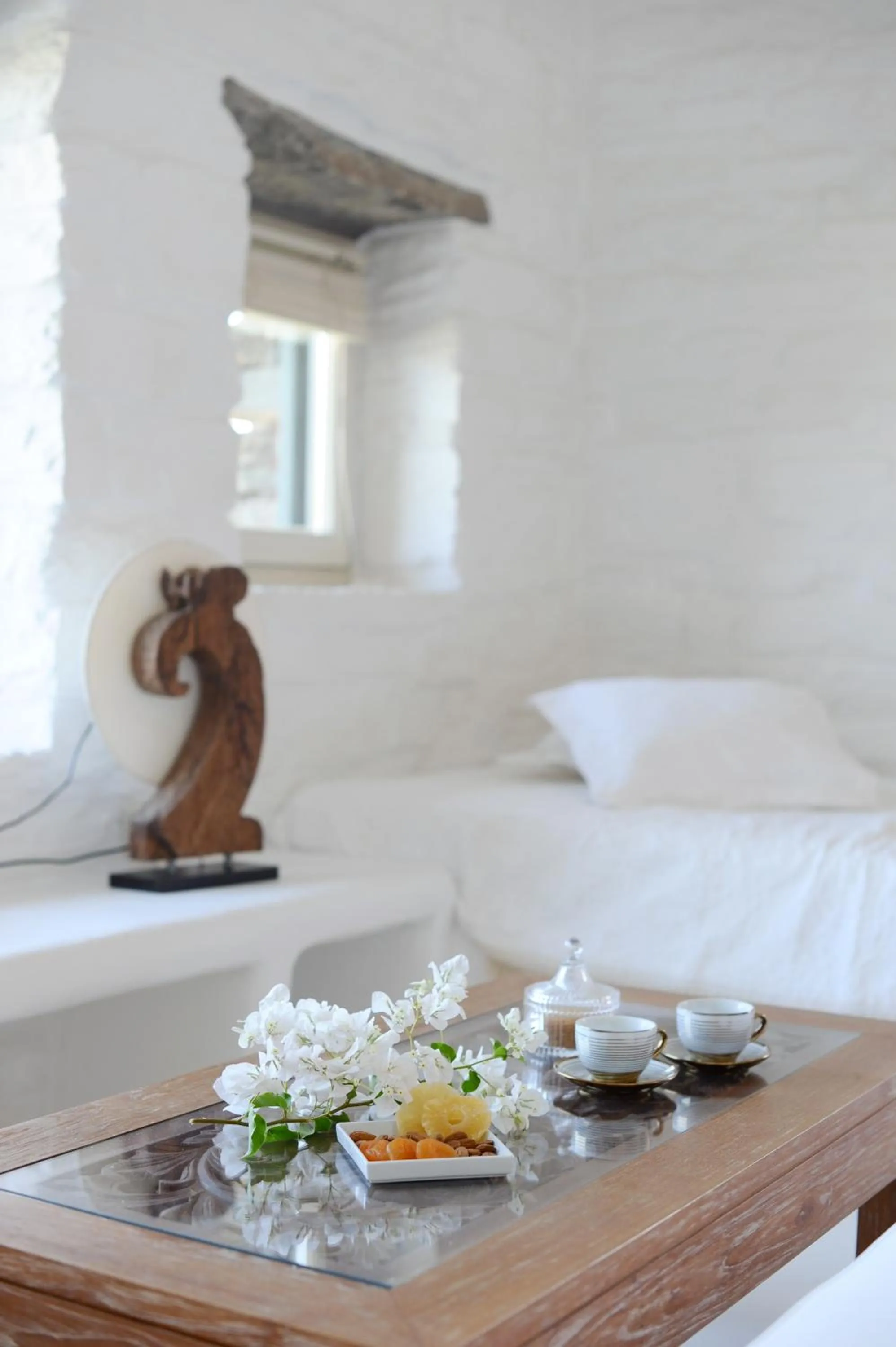 Decorative detail, Bed in Aigis Suites Kea