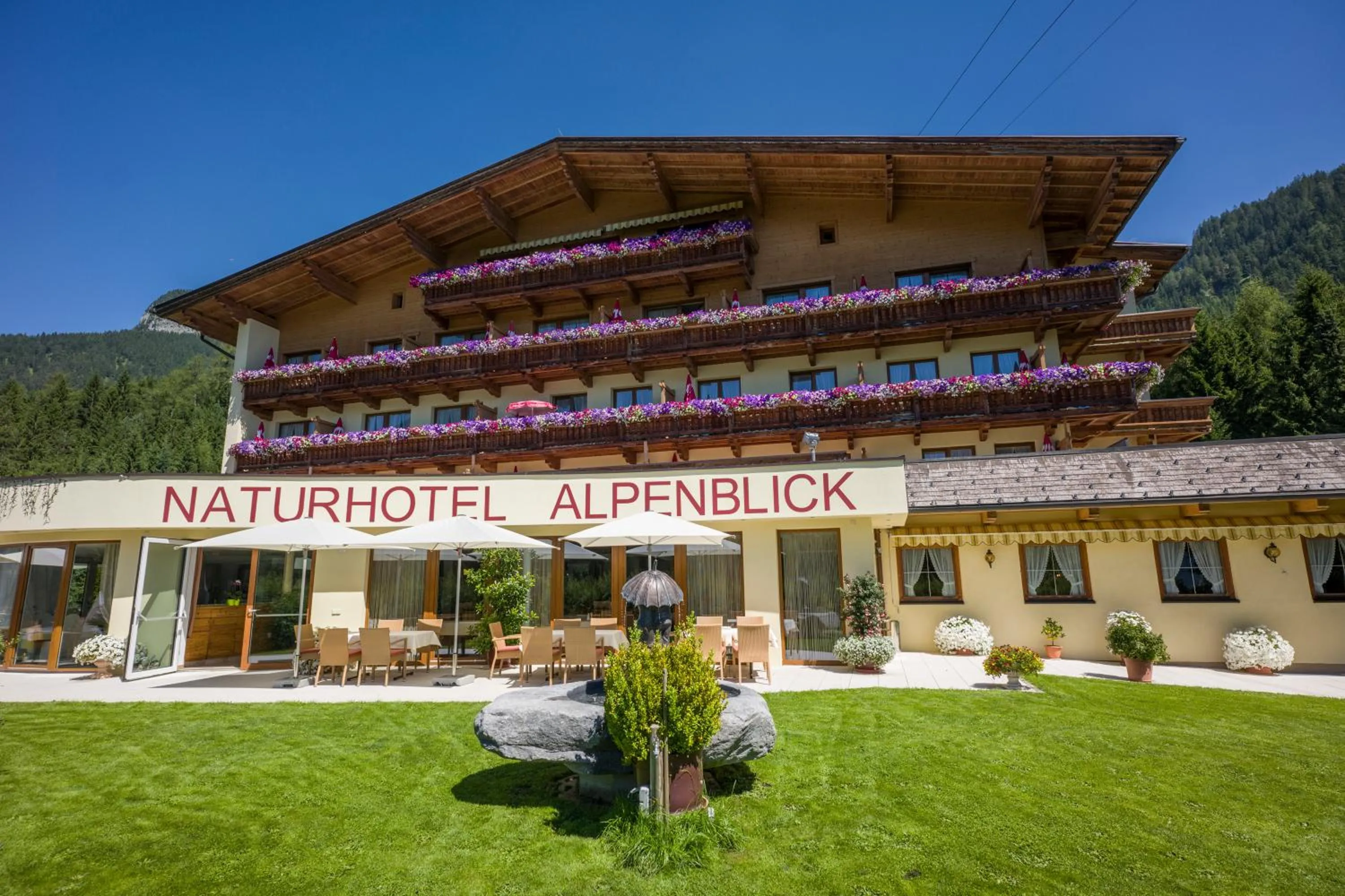 Garden view in Naturhotel Alpenblick