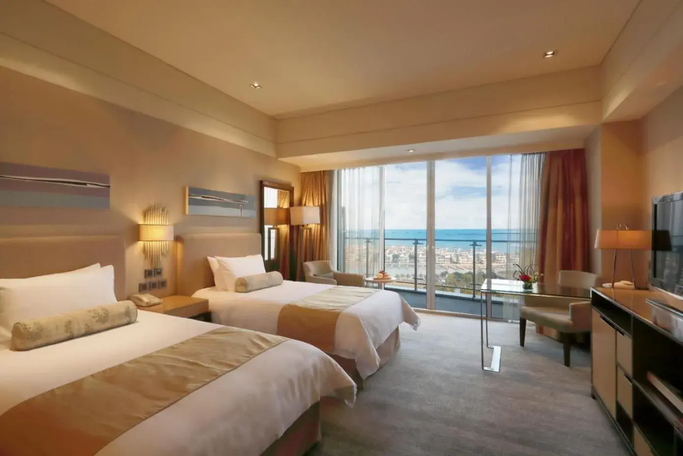 Sea view, Bed in Xiamen International Conference Center Hotel Prime Seaview Hotel Sea view, Bed in Xiamen International Conference Center Hotel Prime Seaview Hotel