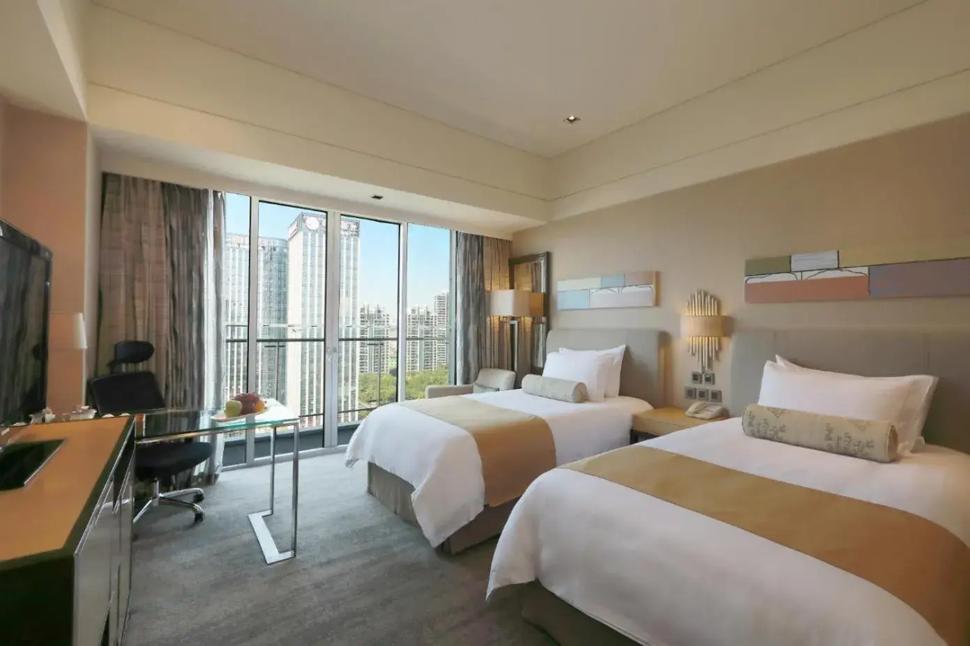City view, Bed in Xiamen International Conference Center Hotel Prime Seaview Hotel City view, Bed in Xiamen International Conference Center Hotel Prime Seaview Hotel