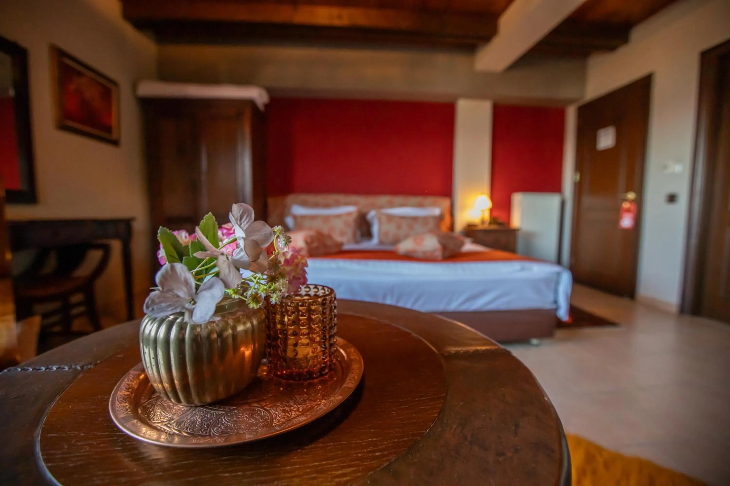 Bed in Pandion Luxury Boutique Hotel & Suites with Spa