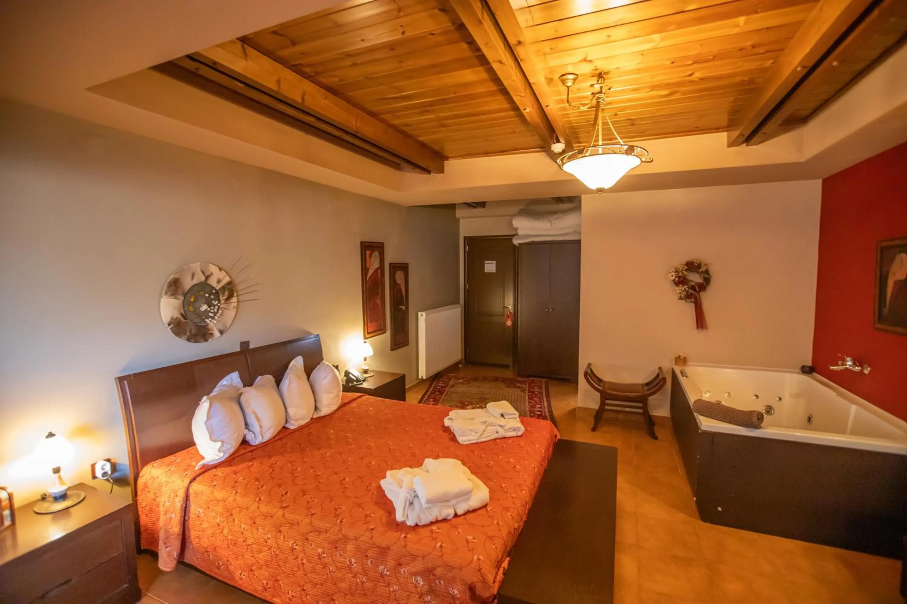 Bed in Pandion Luxury Boutique Hotel & Suites with Spa
