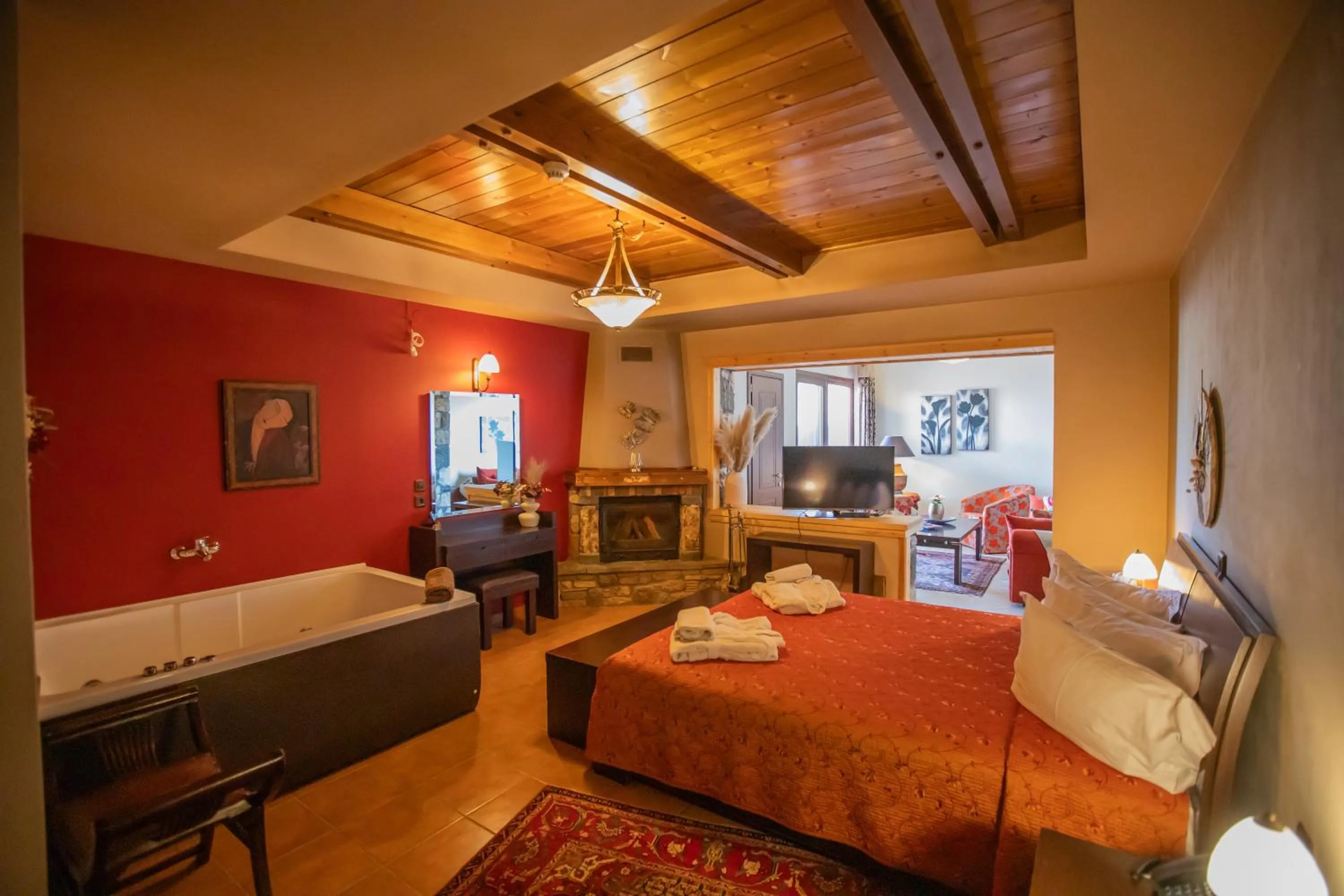 Bed in Pandion Luxury Boutique Hotel & Suites with Spa