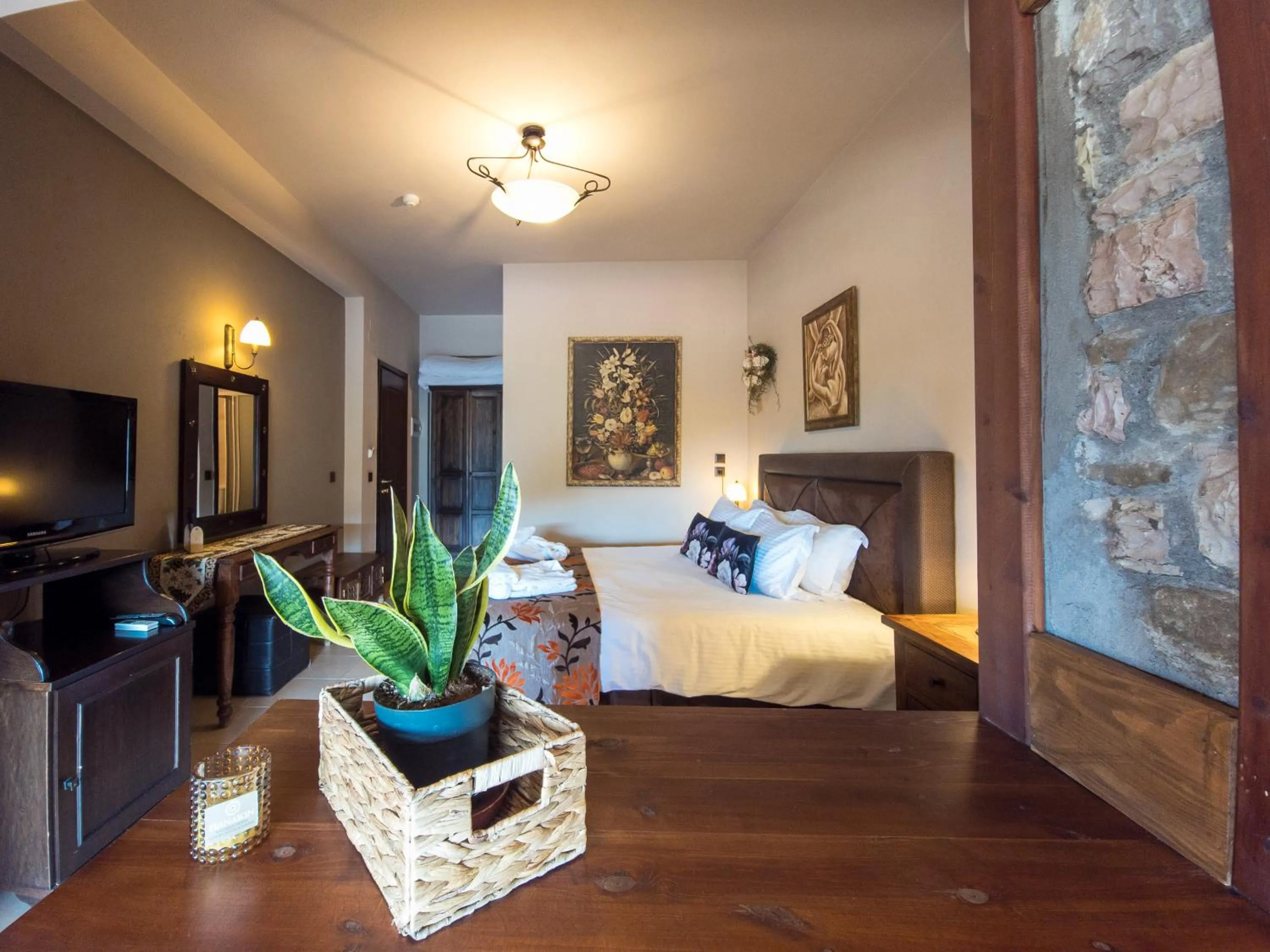 Bed in Pandion Luxury Boutique Hotel & Suites with Spa