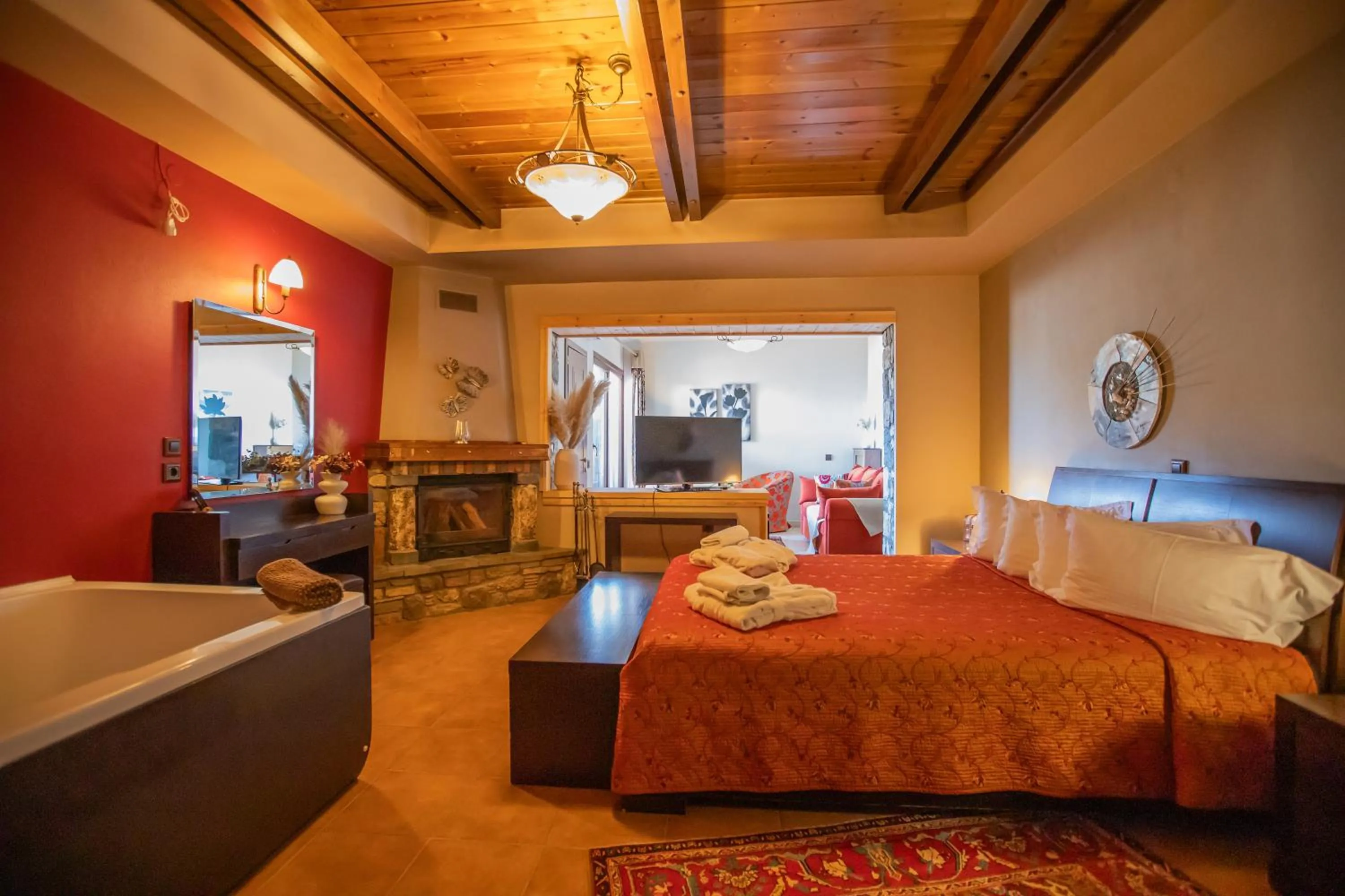 Bed in Pandion Luxury Boutique Hotel & Suites with Spa