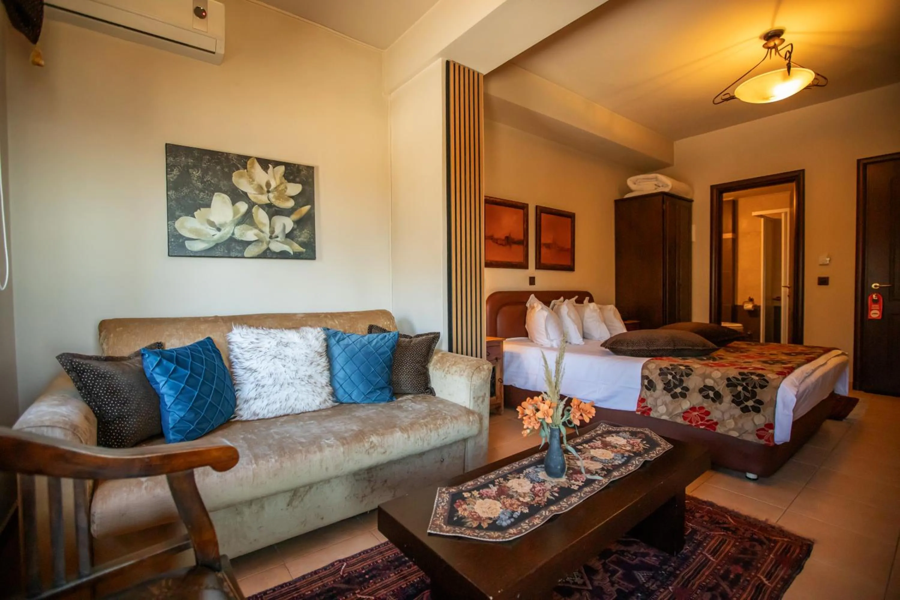 Bed in Pandion Luxury Boutique Hotel & Suites with Spa