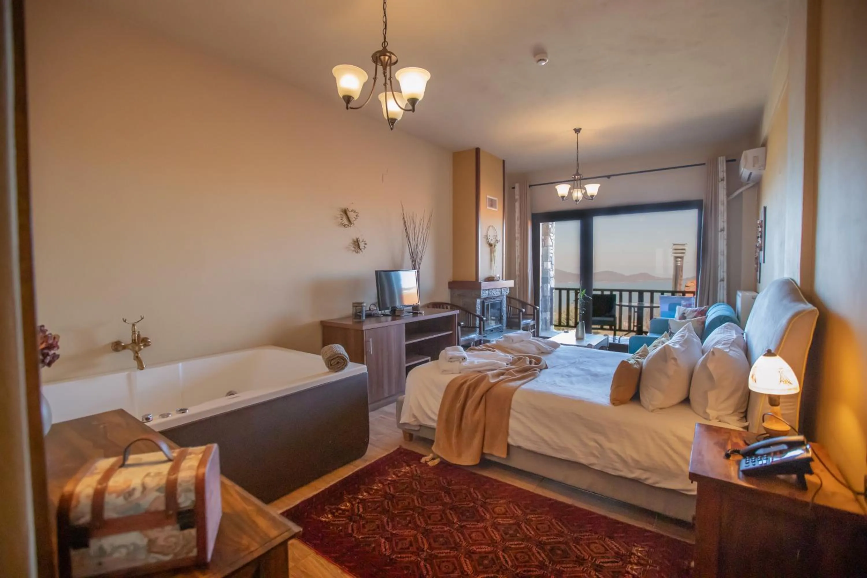 Bed in Pandion Luxury Boutique Hotel & Suites with Spa