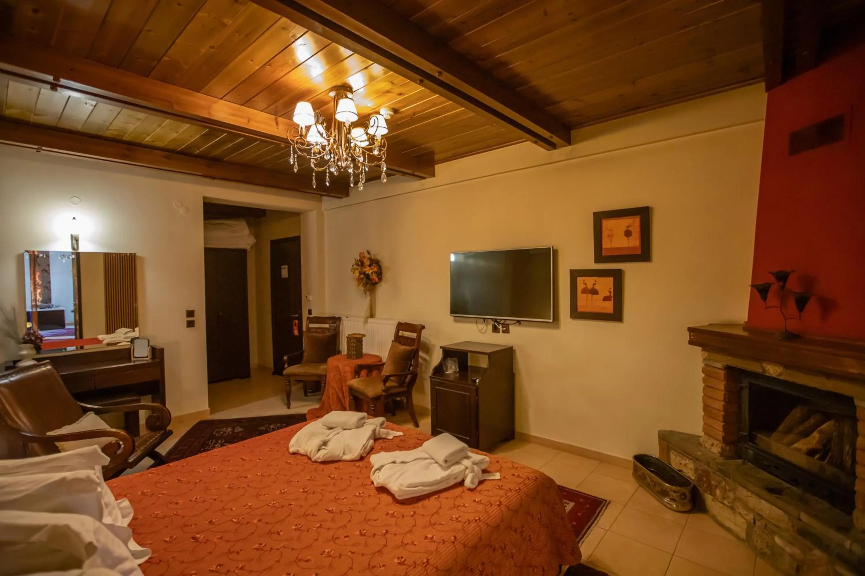 Bed in Pandion Luxury Boutique Hotel & Suites with Spa