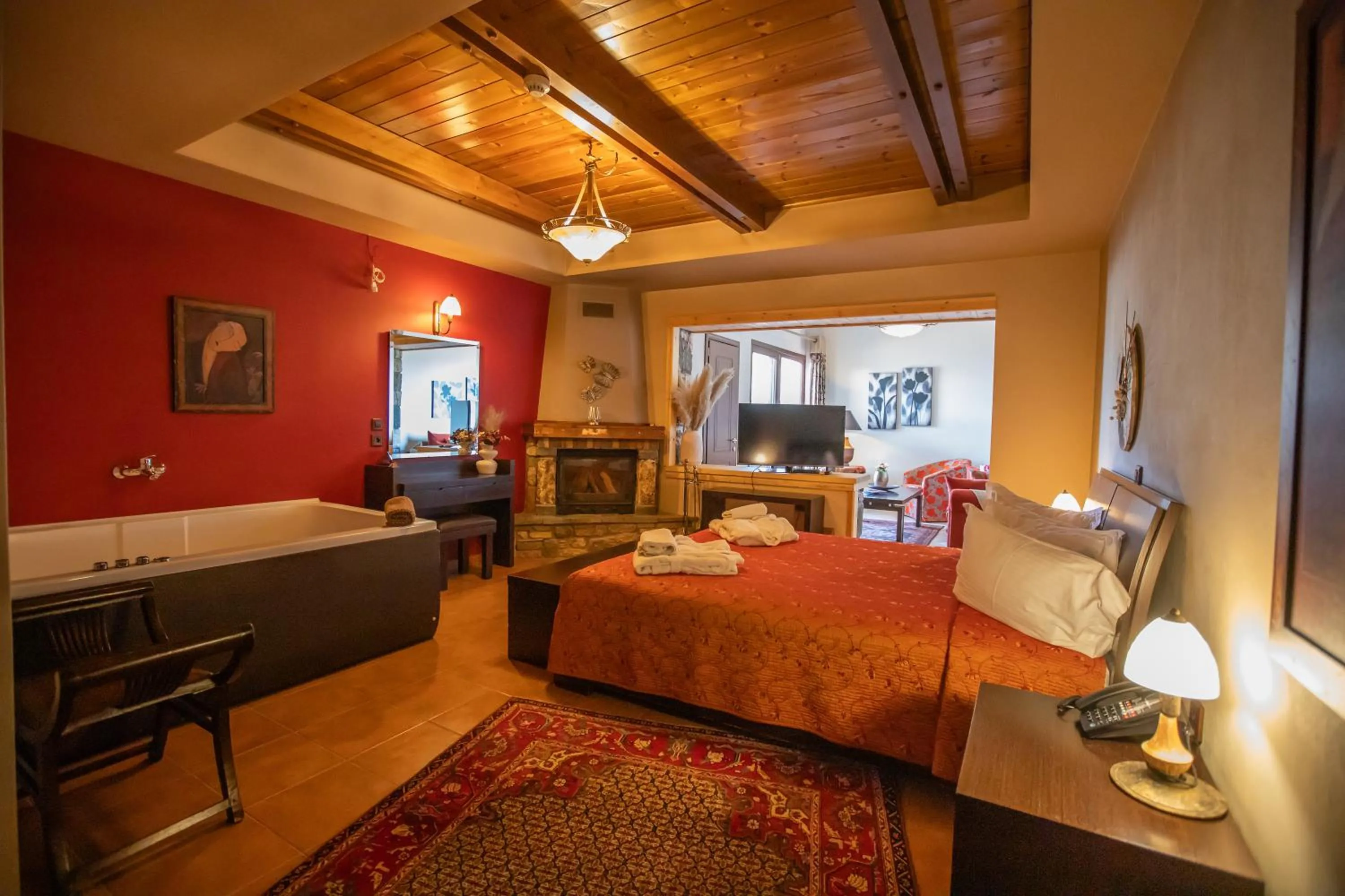 Bed in Pandion Luxury Boutique Hotel & Suites with Spa