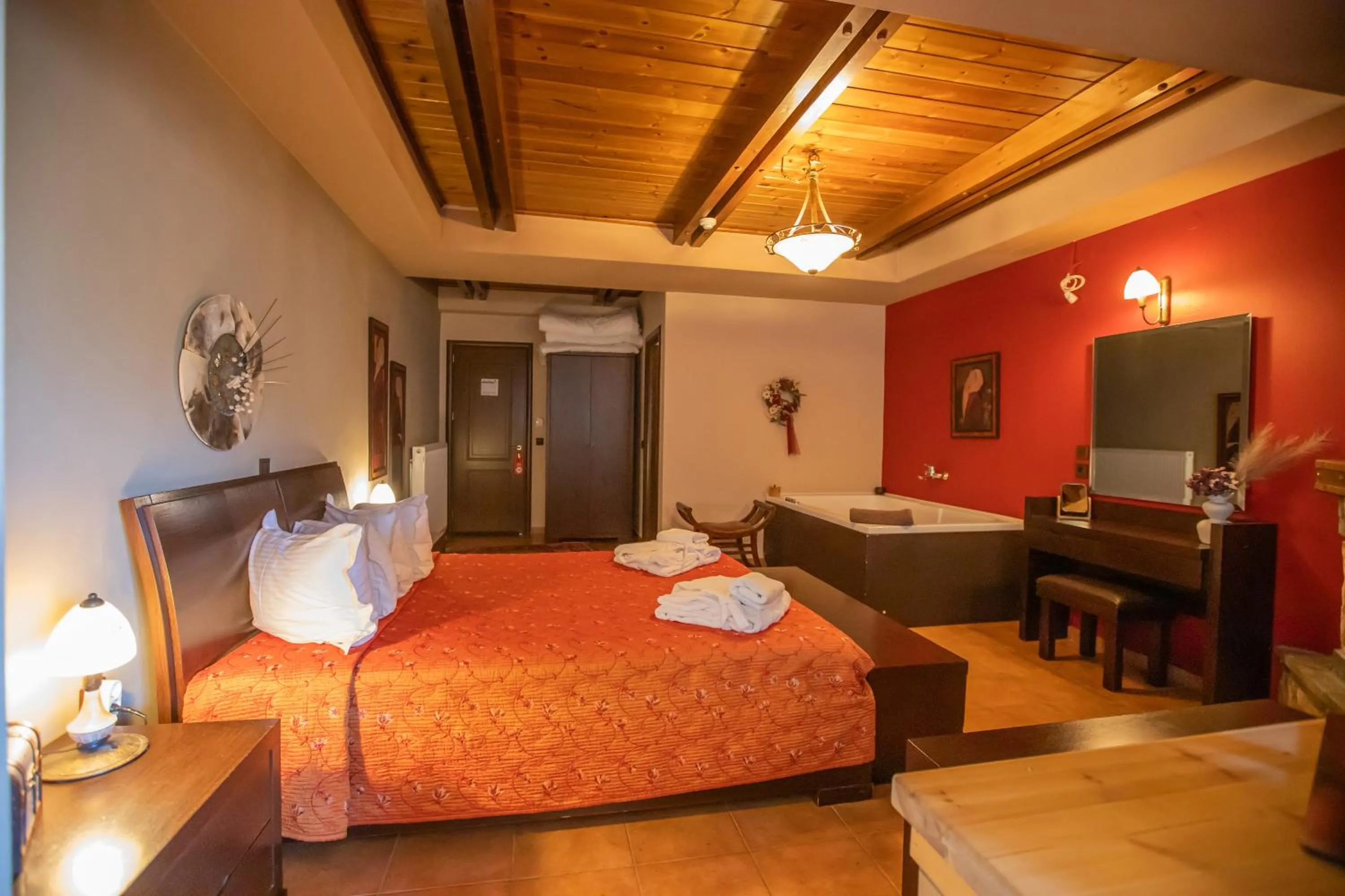 Bed in Pandion Luxury Boutique Hotel & Suites with Spa
