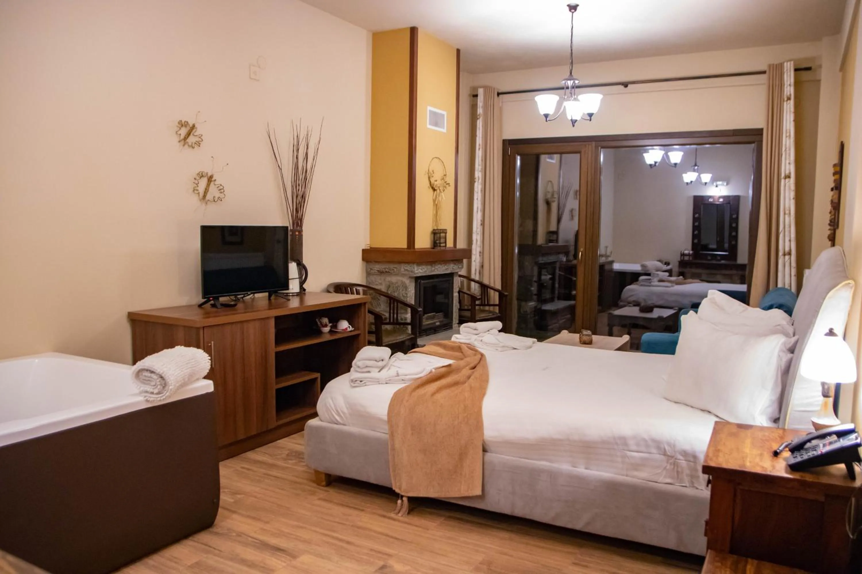 Bed in Pandion Luxury Boutique Hotel & Suites with Spa