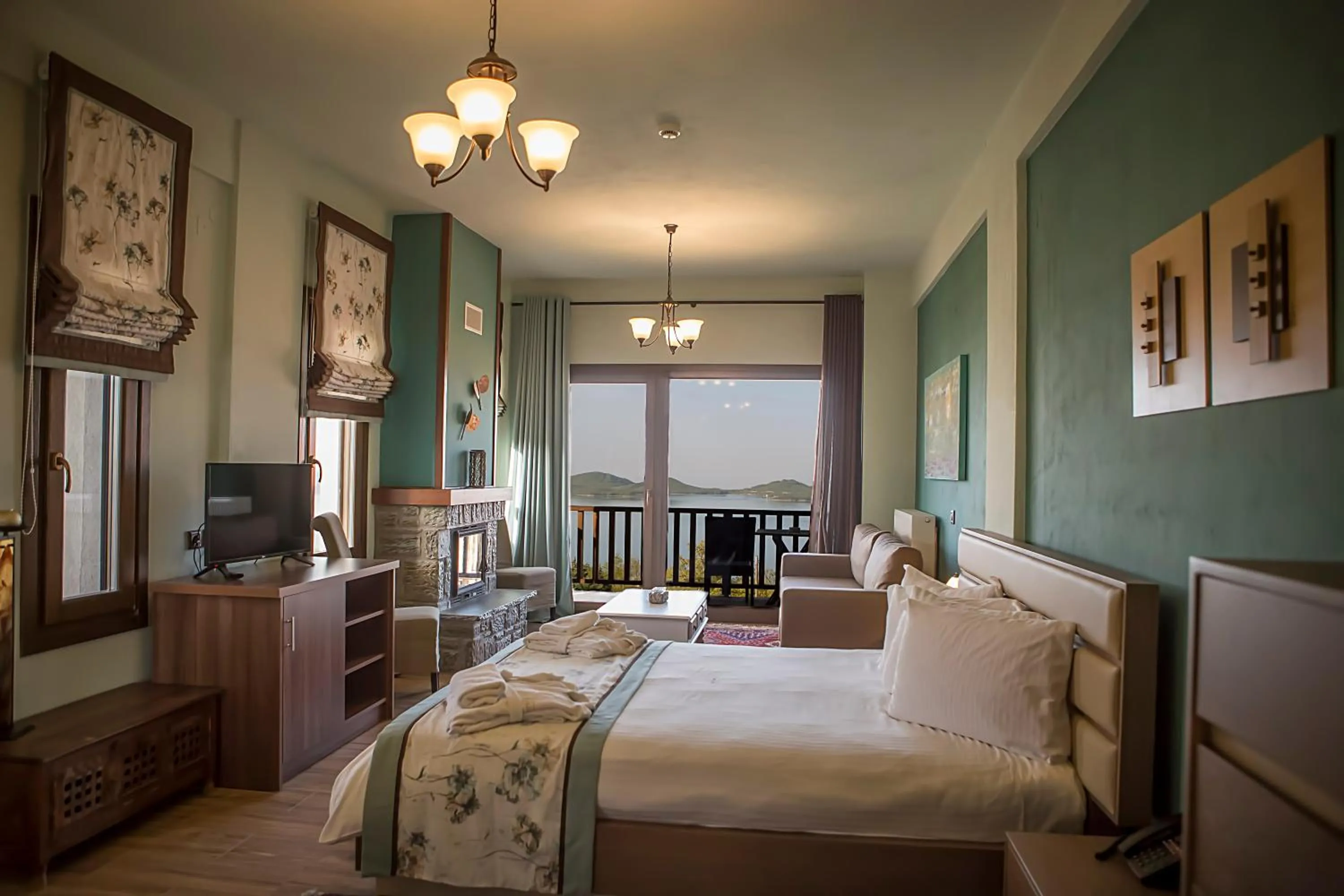 Bed in Pandion Luxury Boutique Hotel & Suites with Spa