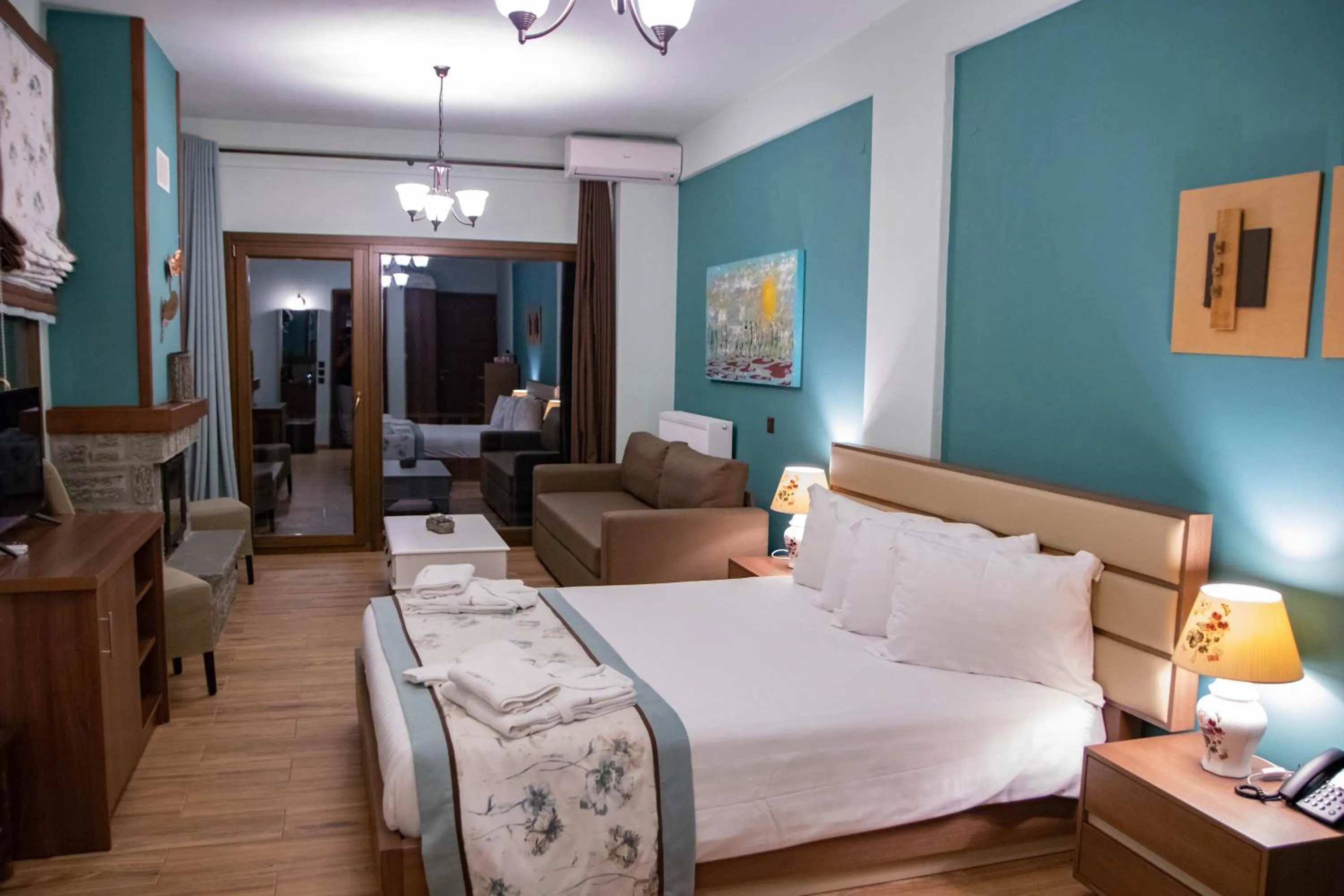 Bed in Pandion Luxury Boutique Hotel & Suites with Spa