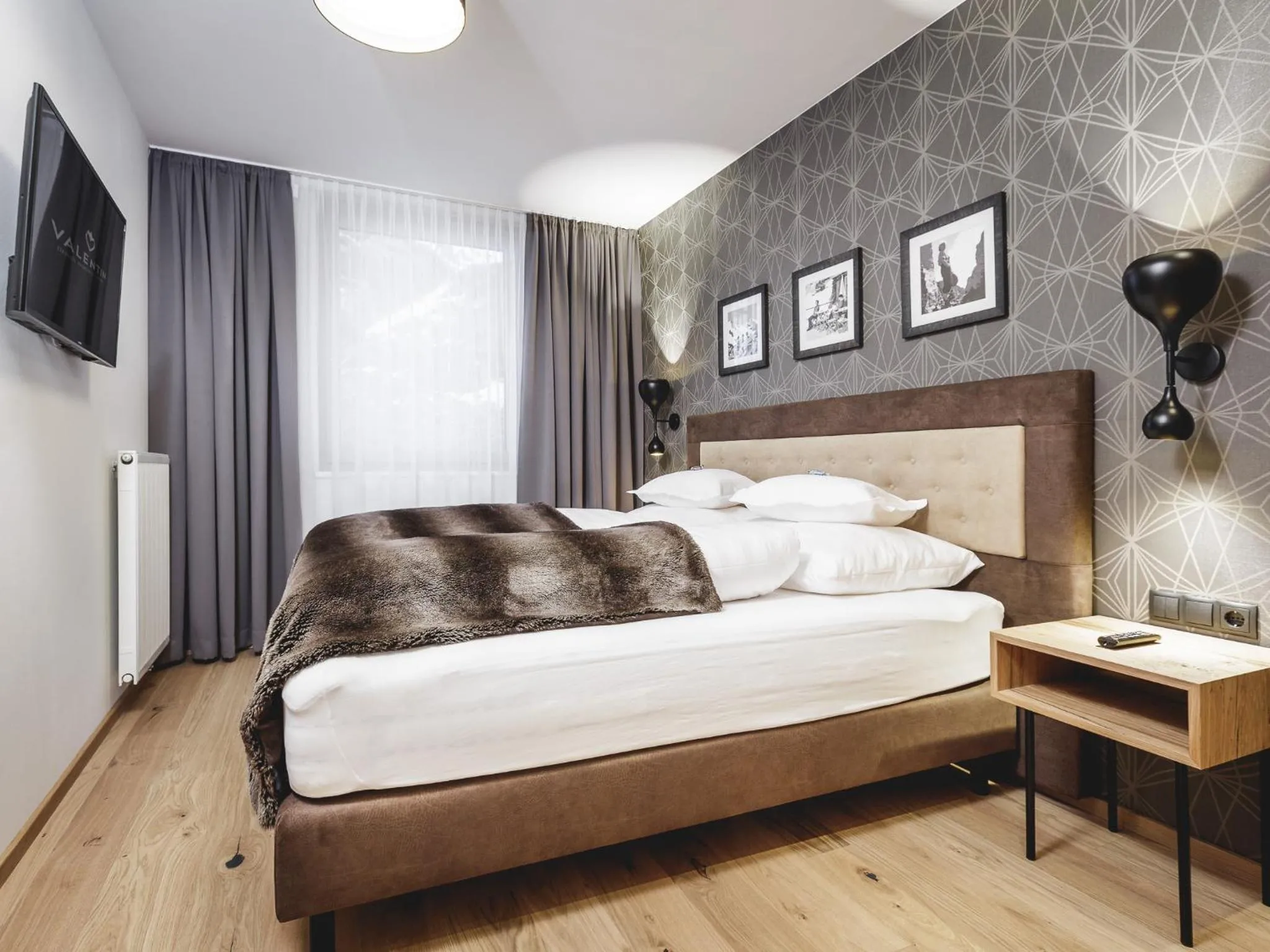 Bedroom, Bed in Valentin Design Apartments