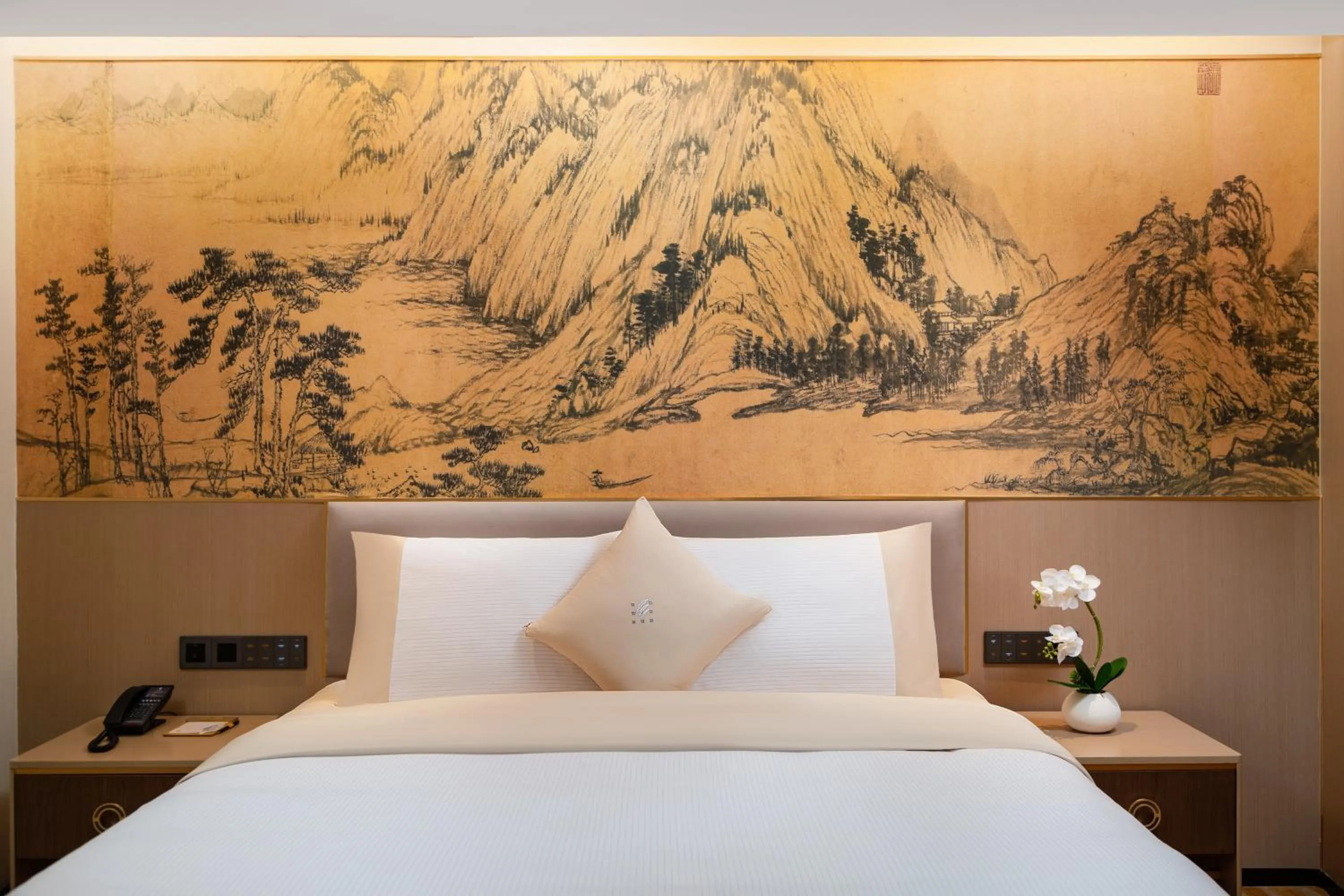 Bed in Guangzhou Wogo Yuanbao Hotel-Zhujiang New Town