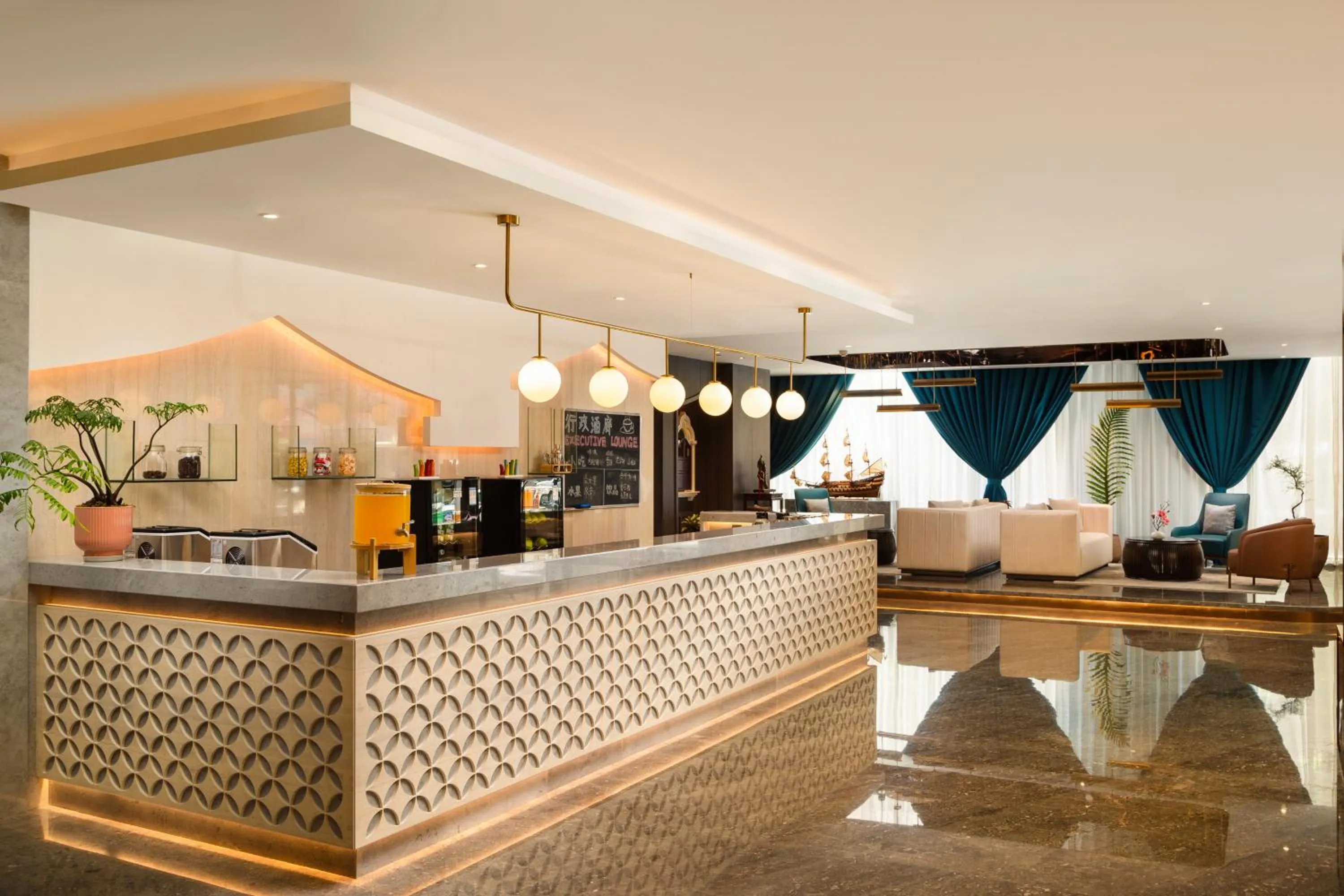 Seating area in Guangzhou Wogo Yuanbao Hotel-Zhujiang New Town