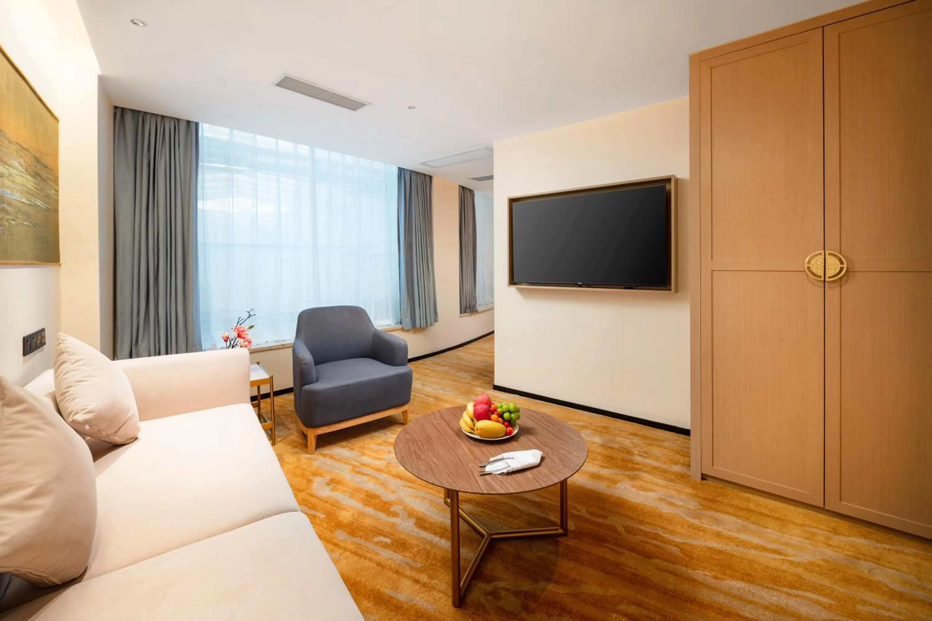 Living room in Guangzhou Wogo Yuanbao Hotel-Zhujiang New Town
