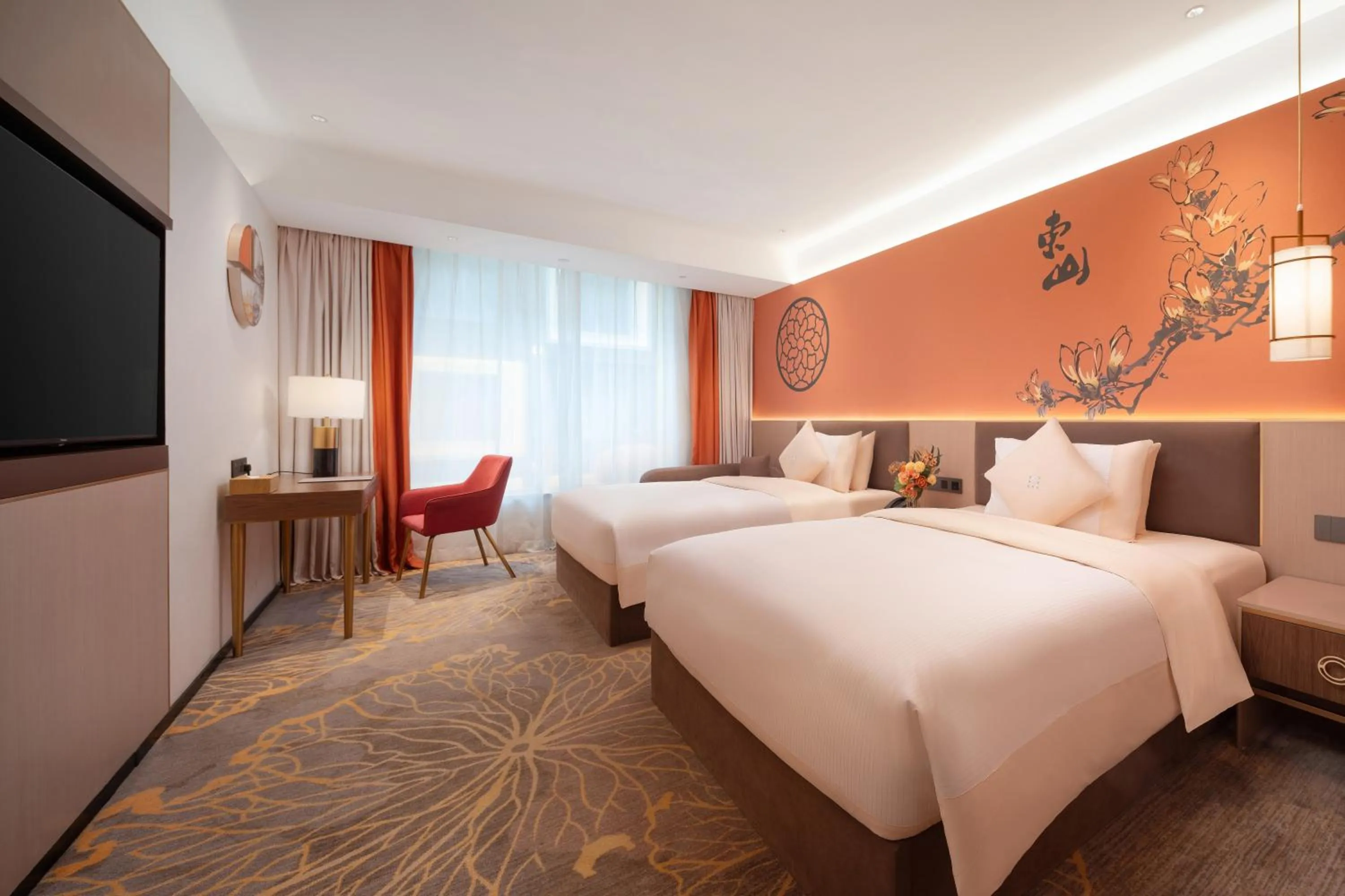 Bedroom, Bed in Guangzhou Wogo Yuanbao Hotel-Zhujiang New Town