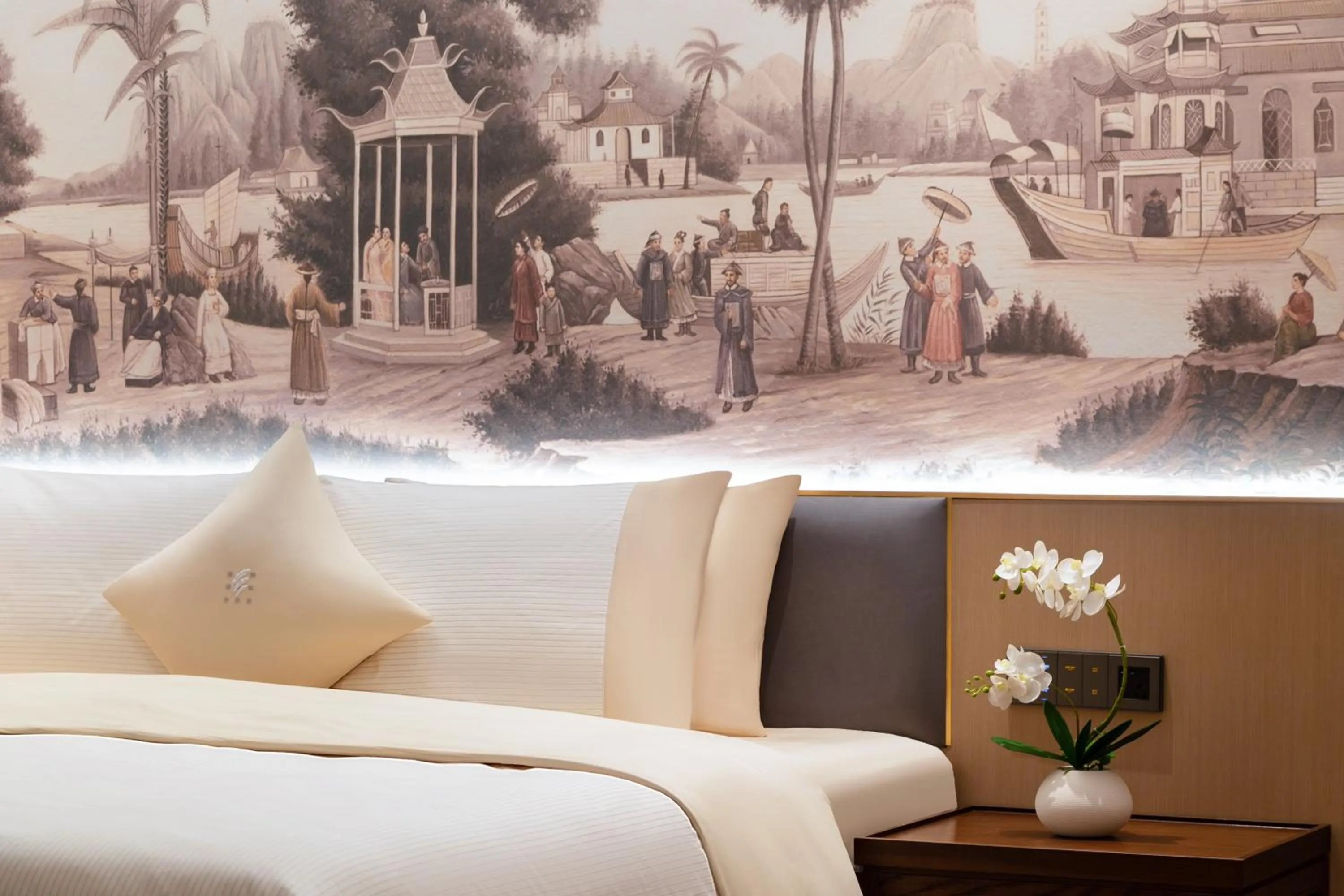 Bed in Guangzhou Wogo Yuanbao Hotel-Zhujiang New Town