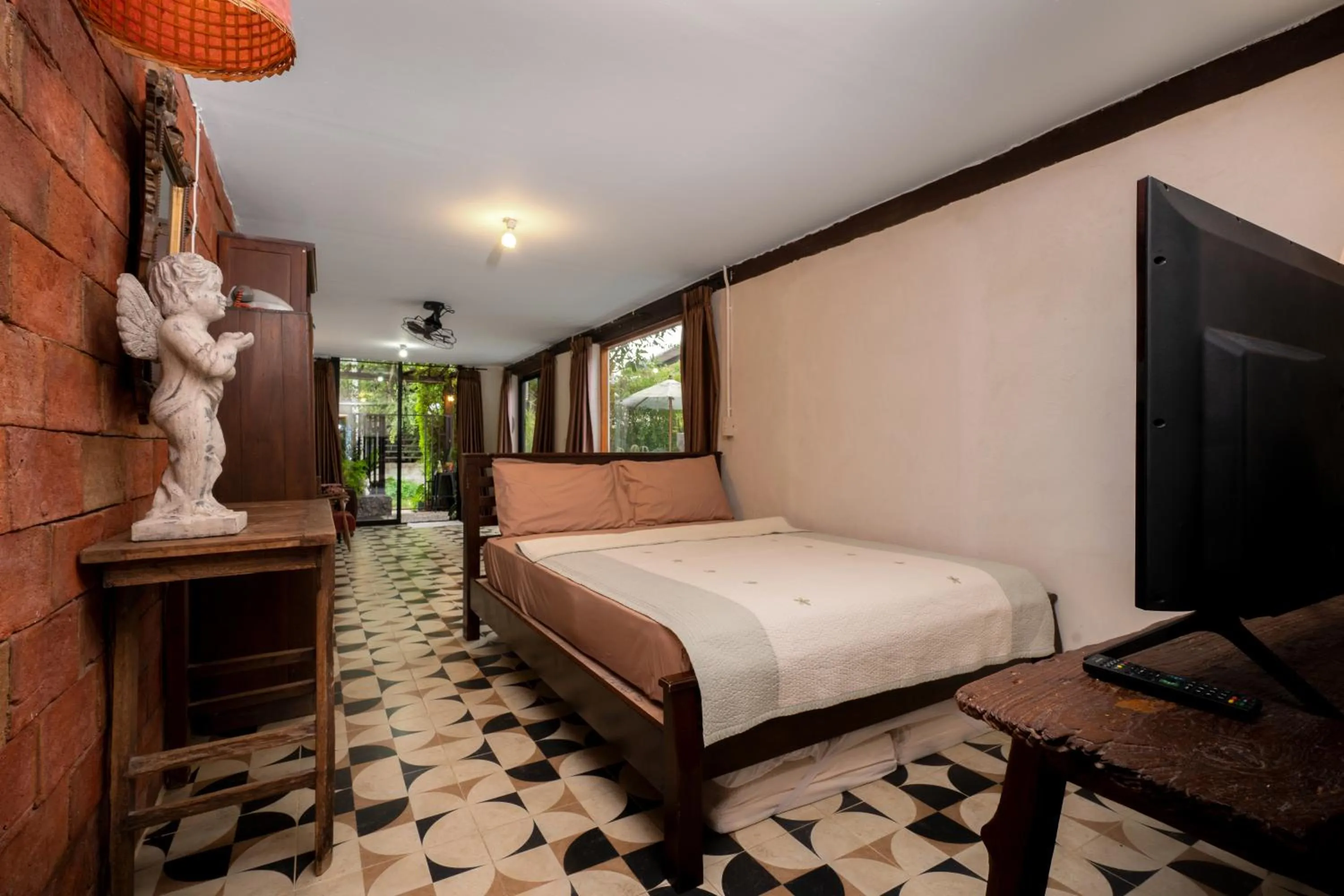 Bed in Secret garden pool villa