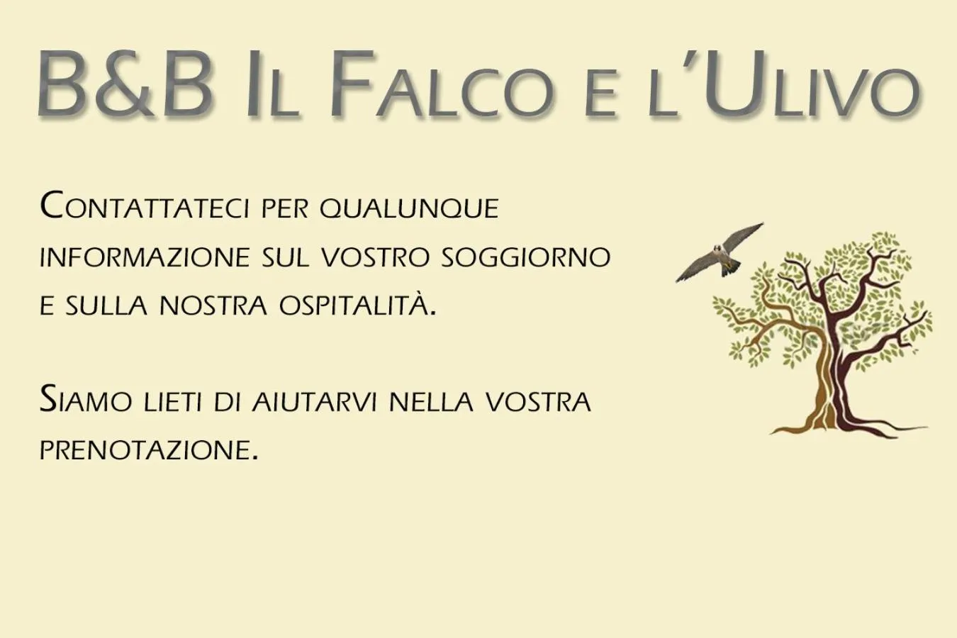 Text overlay in B&B Il Falco e l'Ulivo