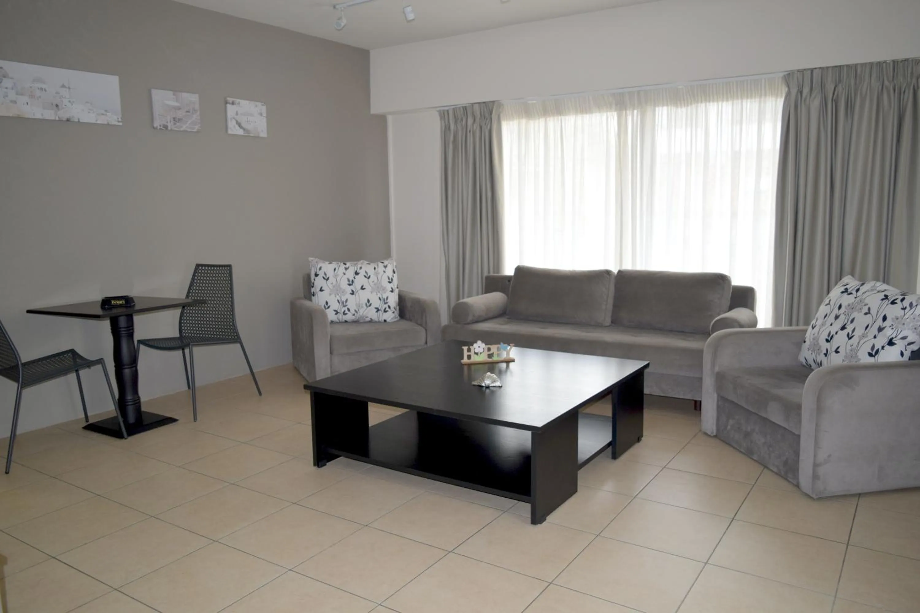 Seating area in Athenian Central Apartments