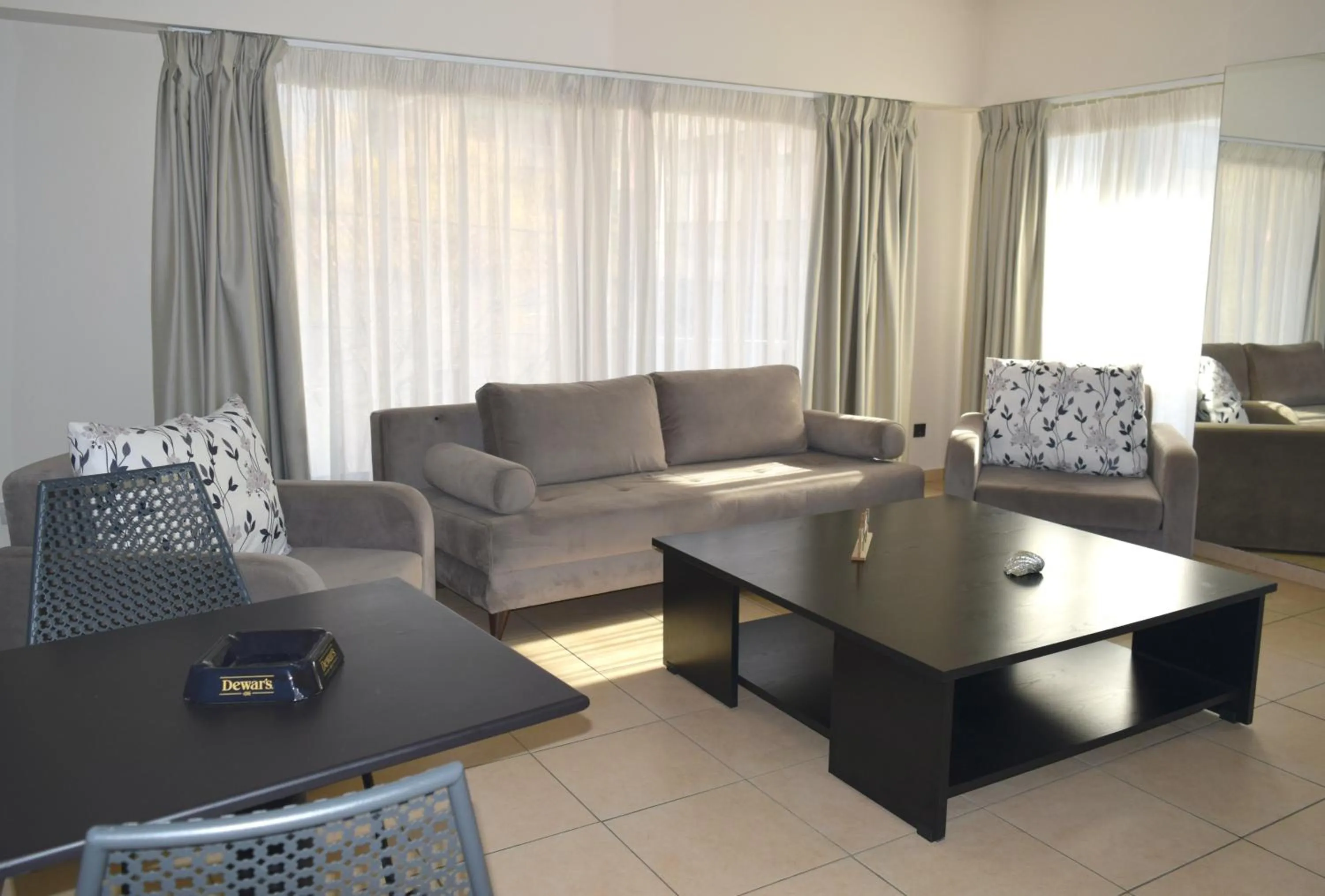 Seating area in Athenian Central Apartments