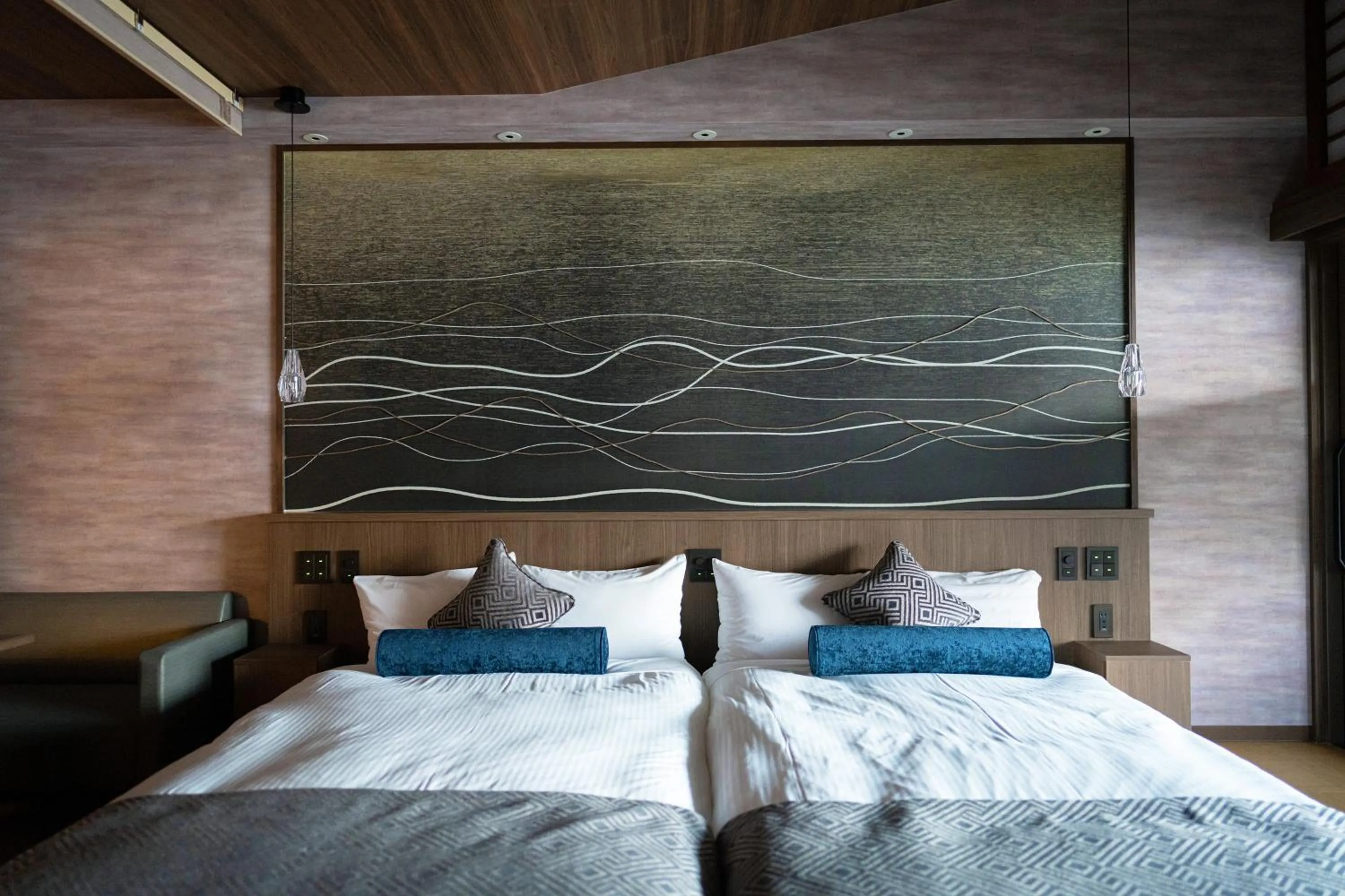 Photo of the whole room, Bed in Kinsuikan