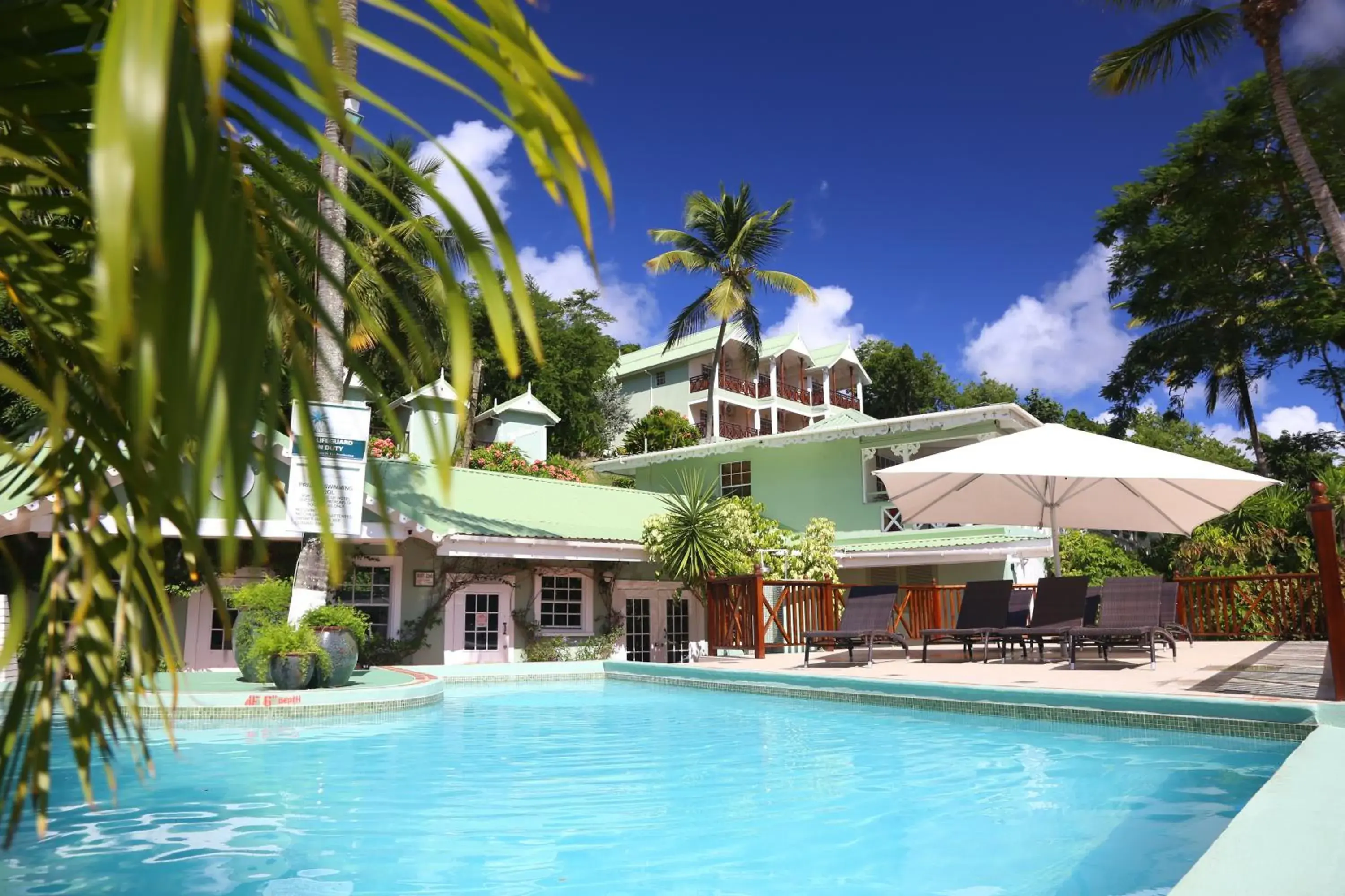 Swimming pool in Marigot Beach Club & Dive Resort Swimming pool in Marigot Beach Club & Dive Resort